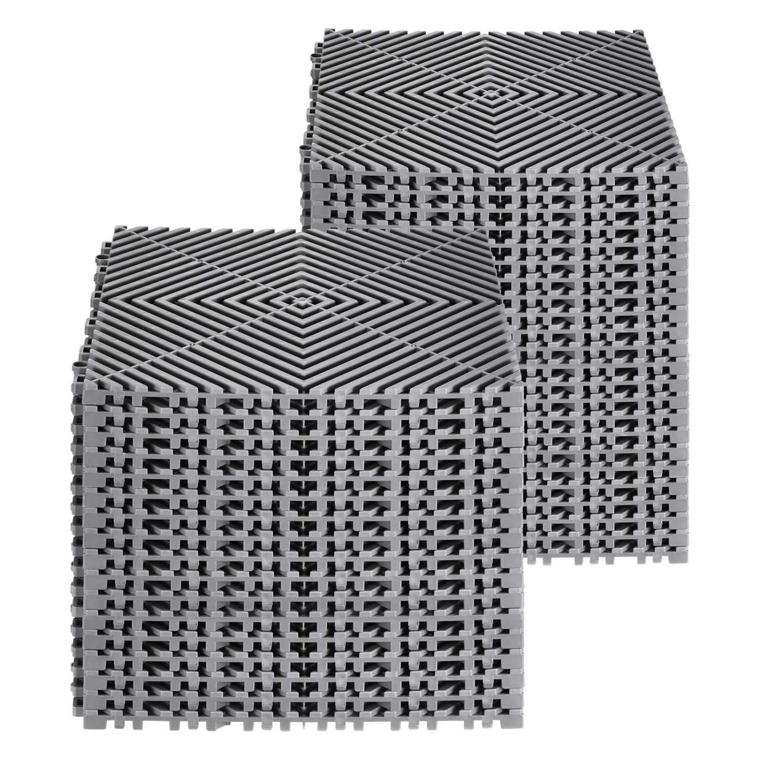 Tapis de drainage emboîtable de 12 x 12&nbsp;po VEVOR, coussin modulaire emboîtable, 40 tapis de drainage épissés, tapis de drainage gris