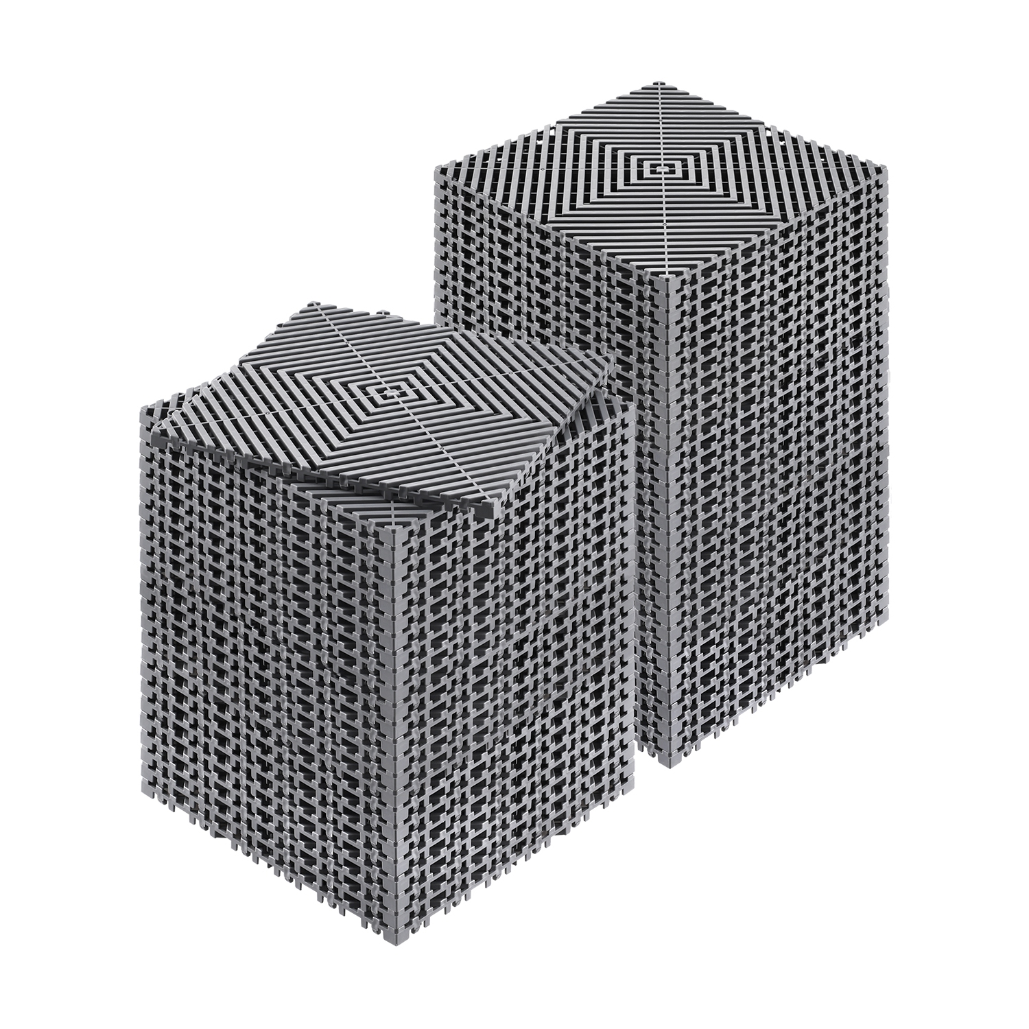 VEVOR 12” x 12” Interlocking Drainage Mat, Modular Interlocking Cushion, 55 Pcs Splicing Drainage Mats, Non-Slip Gray PP Drainage Floor Tile and