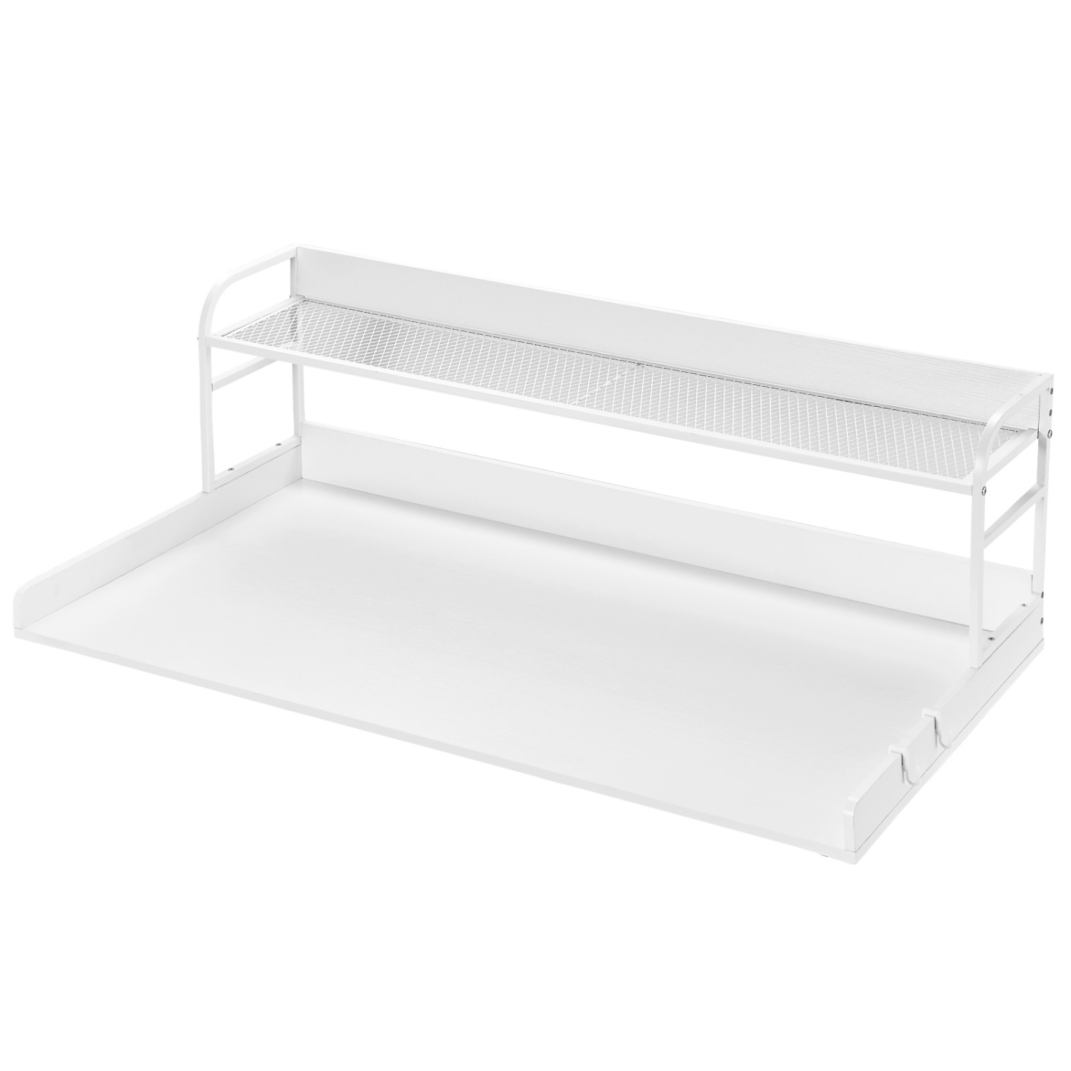 Laveuse-sécheuse de comptoir de 54 x 27&nbsp;po avec tablette à 2 niveaux, comptoir en bois pour laveuse et sécheuse avec tampons antidérapants,