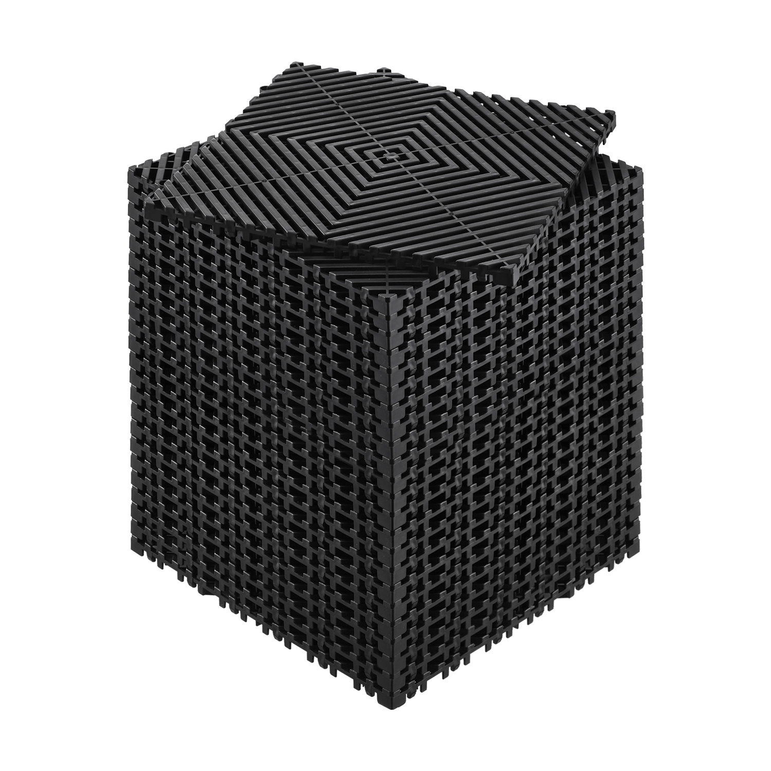 Tapis de drainage emboîtable de 12 x 12&nbsp;po VEVOR, coussin modulaire emboîtable, 24 tapis de drainage épissés, carreau de plancher antidérapant