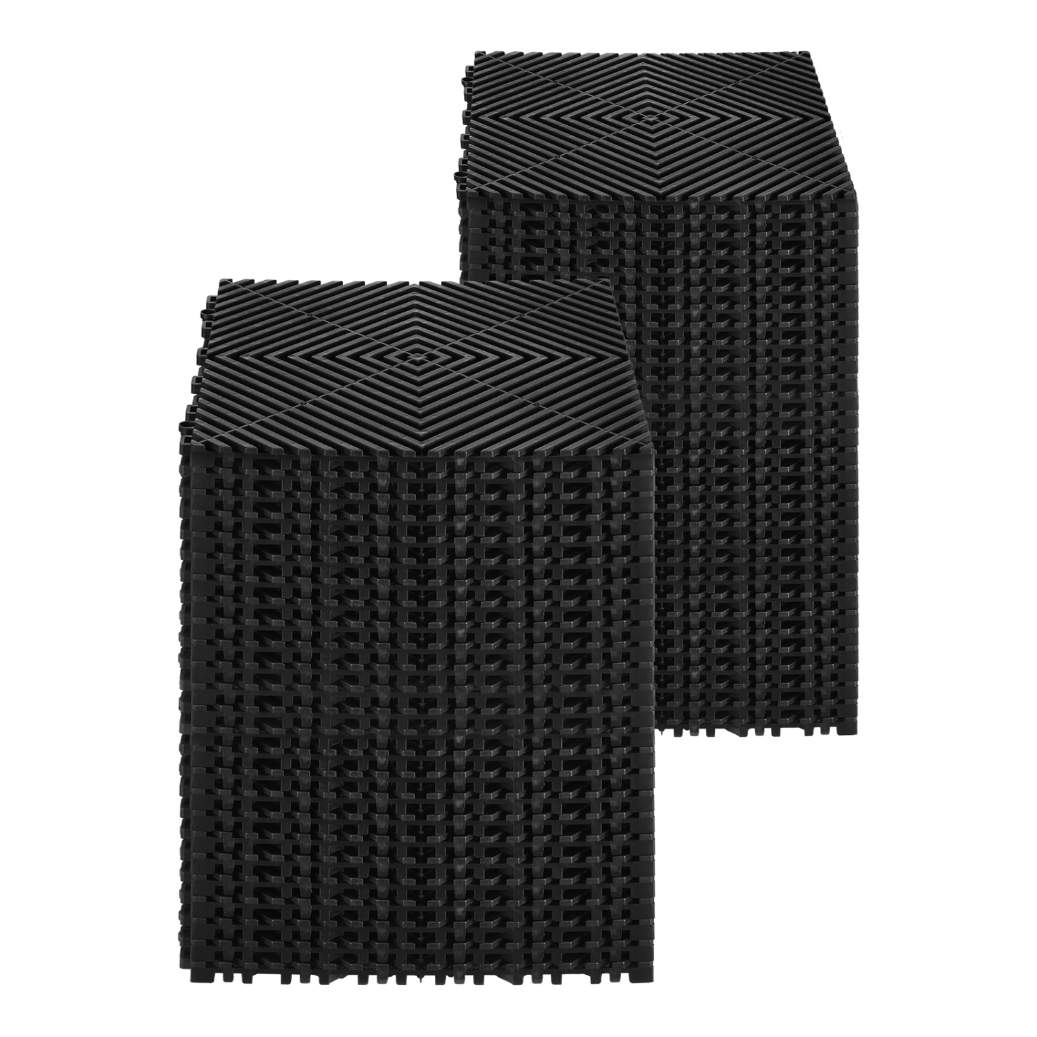 Tapis de drainage emboîtable de 12 x 12&nbsp;po VEVOR, coussin modulaire emboîtable, 24 tapis de drainage épissés, carreau de plancher antidérapant