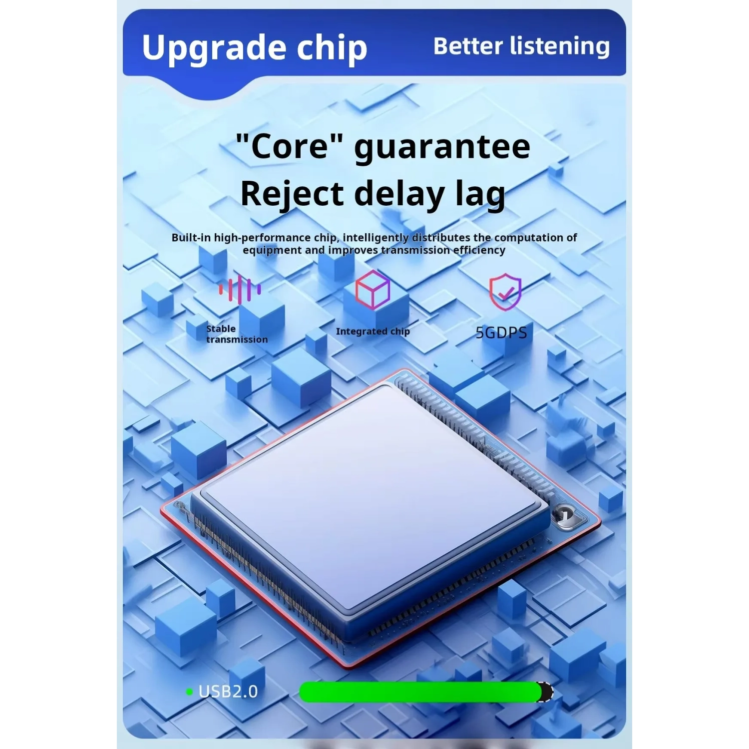 Répartiteur de lumière d'ambiance colorée pour étendre le transfert d'un à plusieurs portables avec le concentrateur SB-USB 2.0 7 ports 1,2 mètres