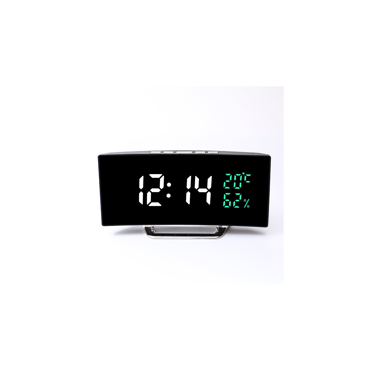 Écran incurvé LED Réveil-matin électronique température et humidité horloge d'accueil horloge numérique luminosité trois vitesses personnalité de