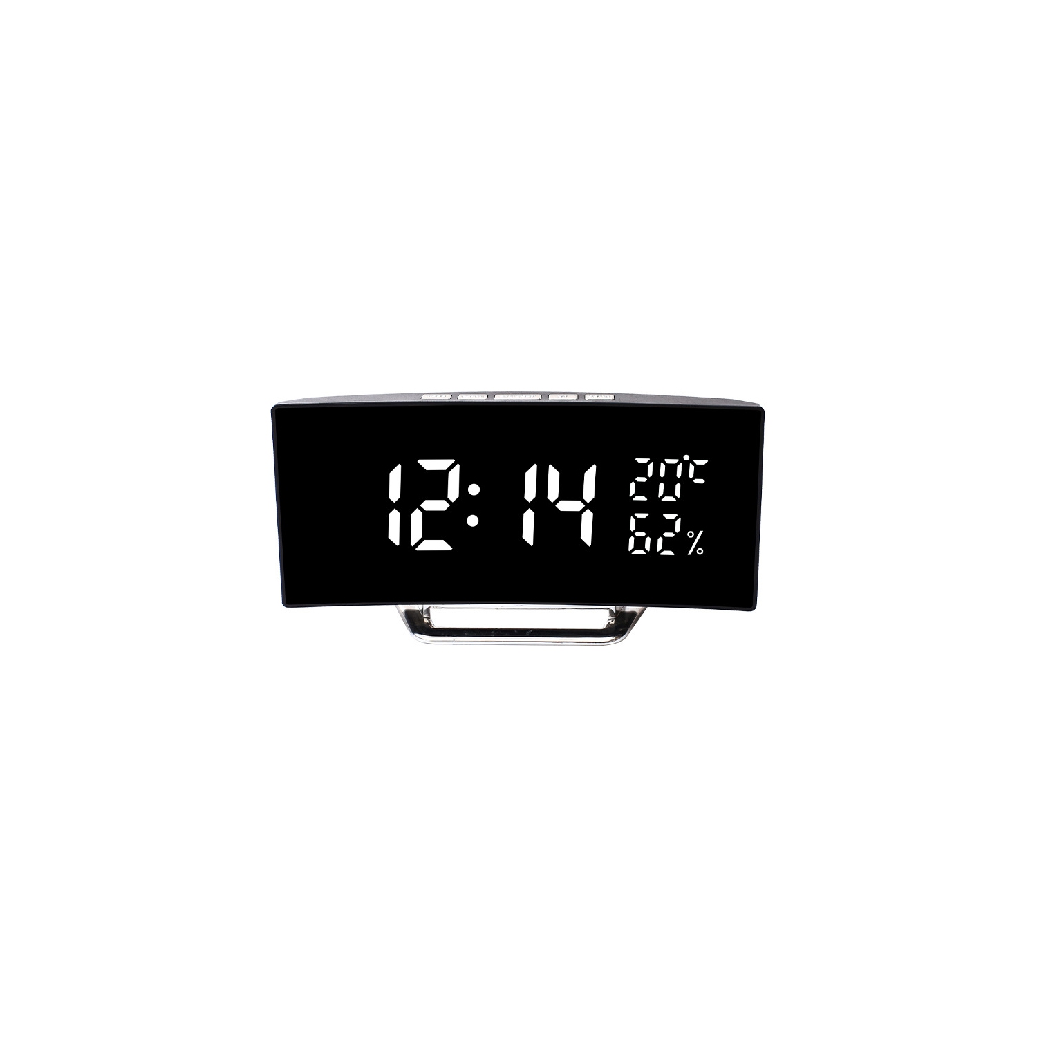 Écran incurvé LED miroir réveil réveil numérique température et humidité horloge maison horloge numérique luminosité trois vitesses écran