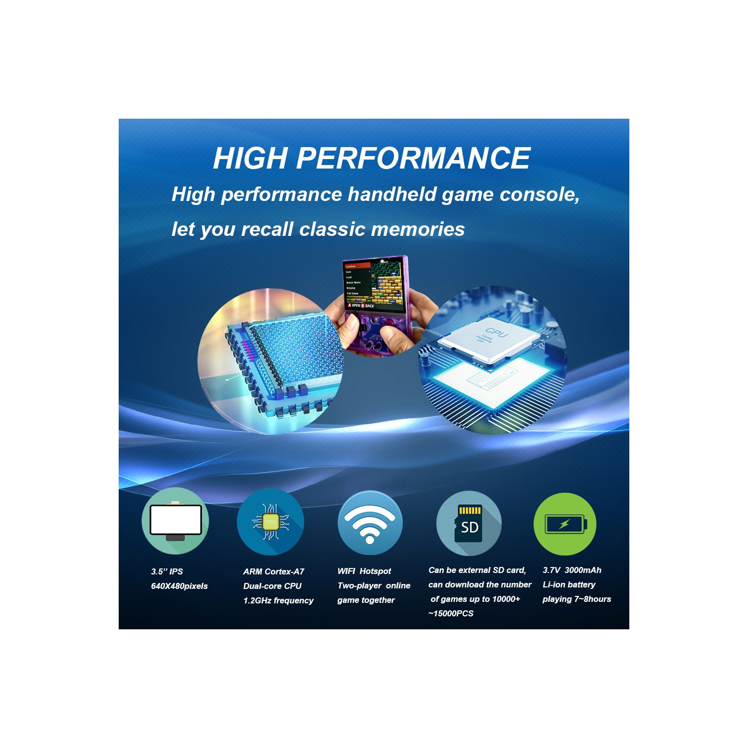 Miyoo mini plus+ game console retro classic nostalgic 3.5-inch HD screen GBA handheld, a variety of classic games - gray 32G