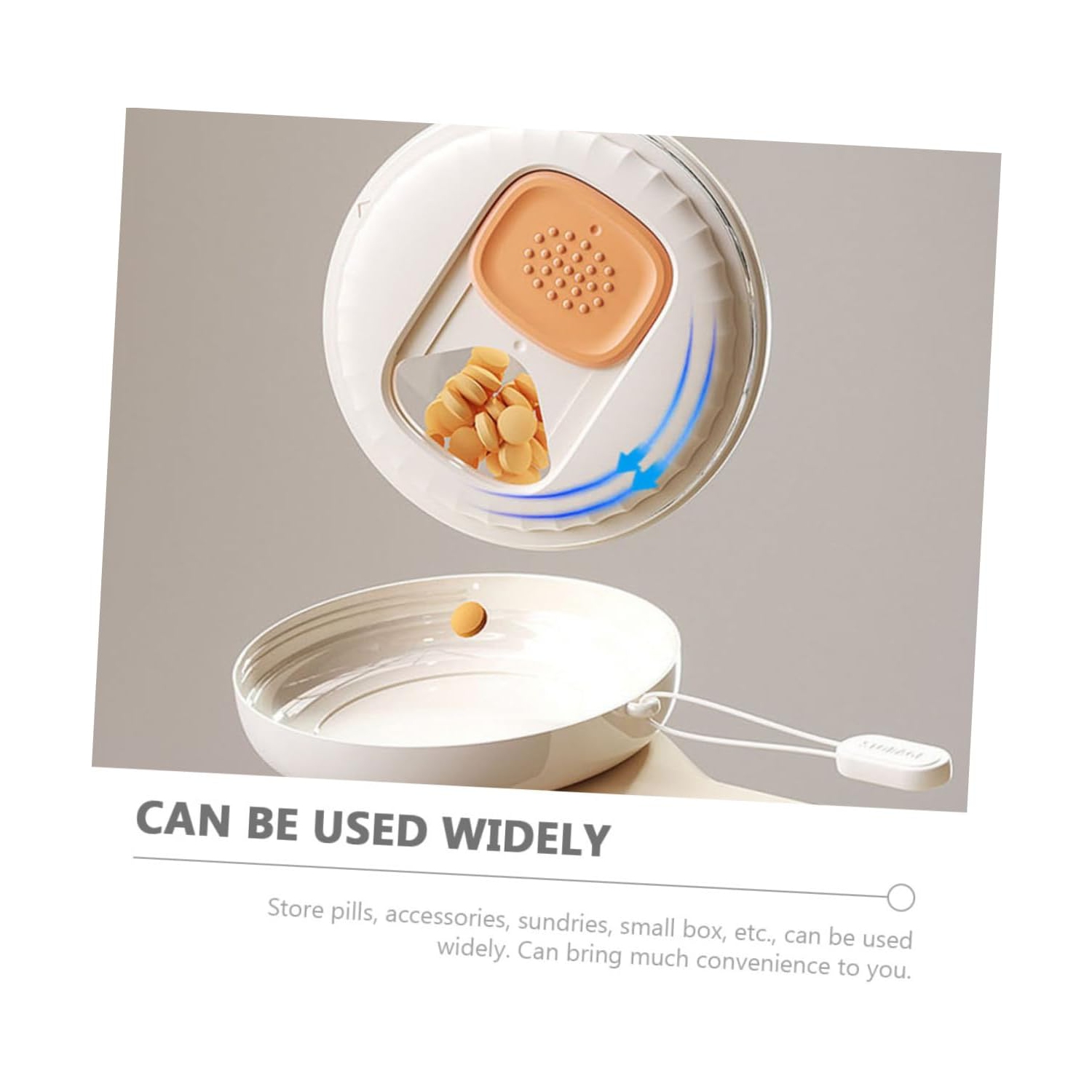 Portable Multi-compartment Travel Pill Box for Storing Pills, Convenient for Weekend Travel and Outdoor Activities - Cream [Four Compartments Sealed