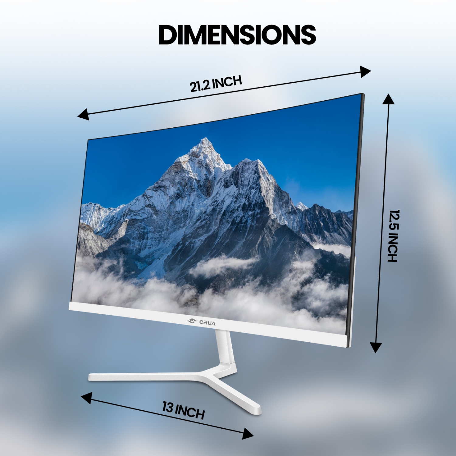 Moniteur de jeu incurvé 200 Hz 24 po CRUA - FHD 1080P, sRVB 120 %, FreeSync AMD, DisplayPort/HDMI, montage mural Blanc