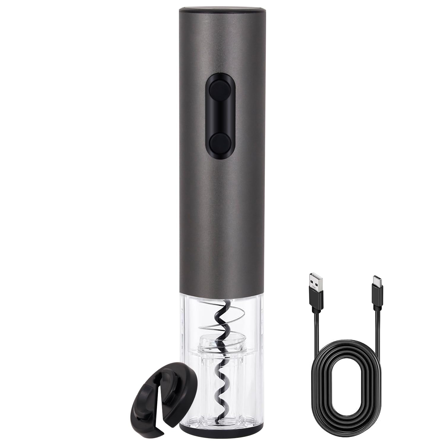 Electric Wine Bottle Opener, Rechargeable Automatic Opener with Tinfoil Cutter for Family Gatherings