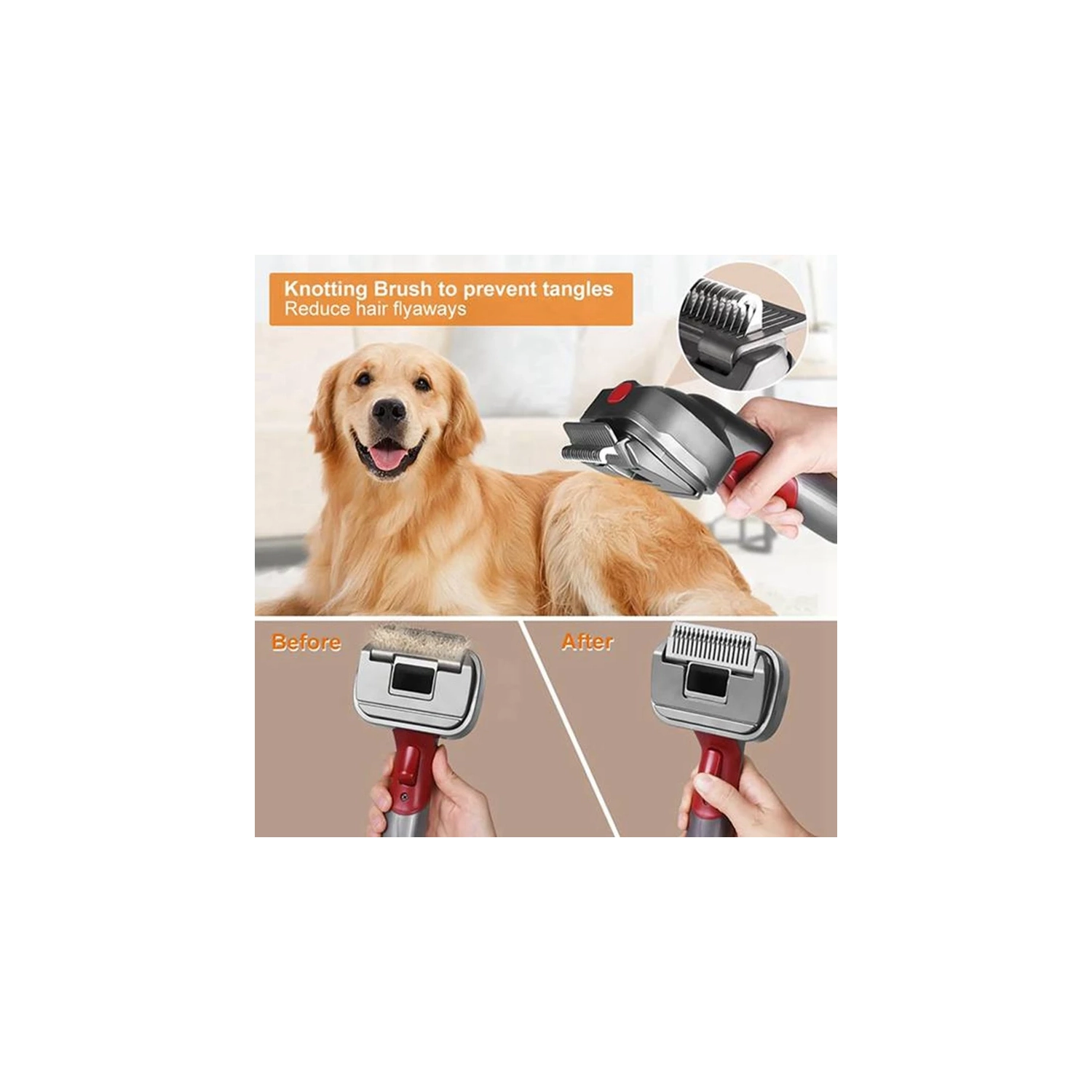 Pet Dog Hair Brush Vacuum Attachment Pet Grooming Kit Suitable For Dyson V15 V11 V10 V8 V7 Pet Hair Removal Tool