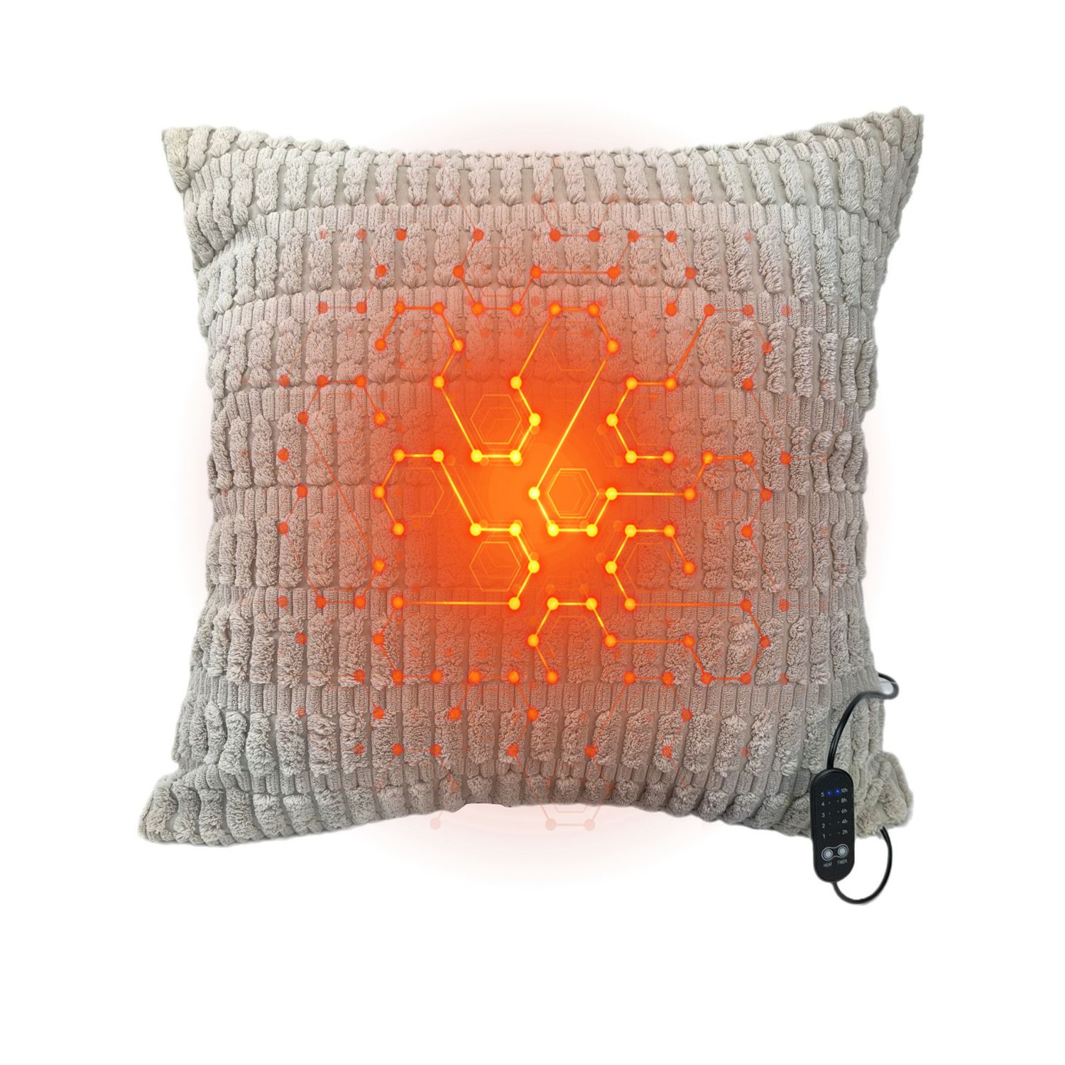 Heated Throw Pillow Lumbar Support Cushion, Back Pain Relief Soothing Cramp Body Warm Hug for Winter