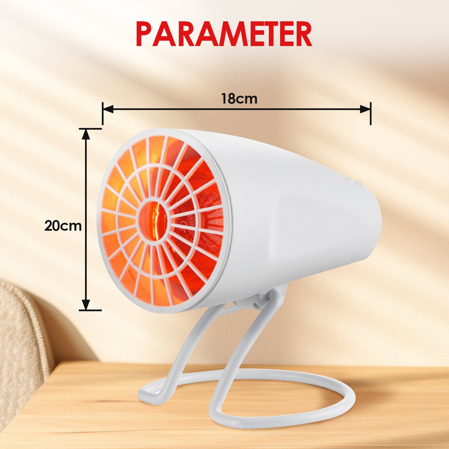 Infrared Therapy Lamp Baking Lamp Household Red Light Infrared Beauty Lamp suitable for Bedroom Office