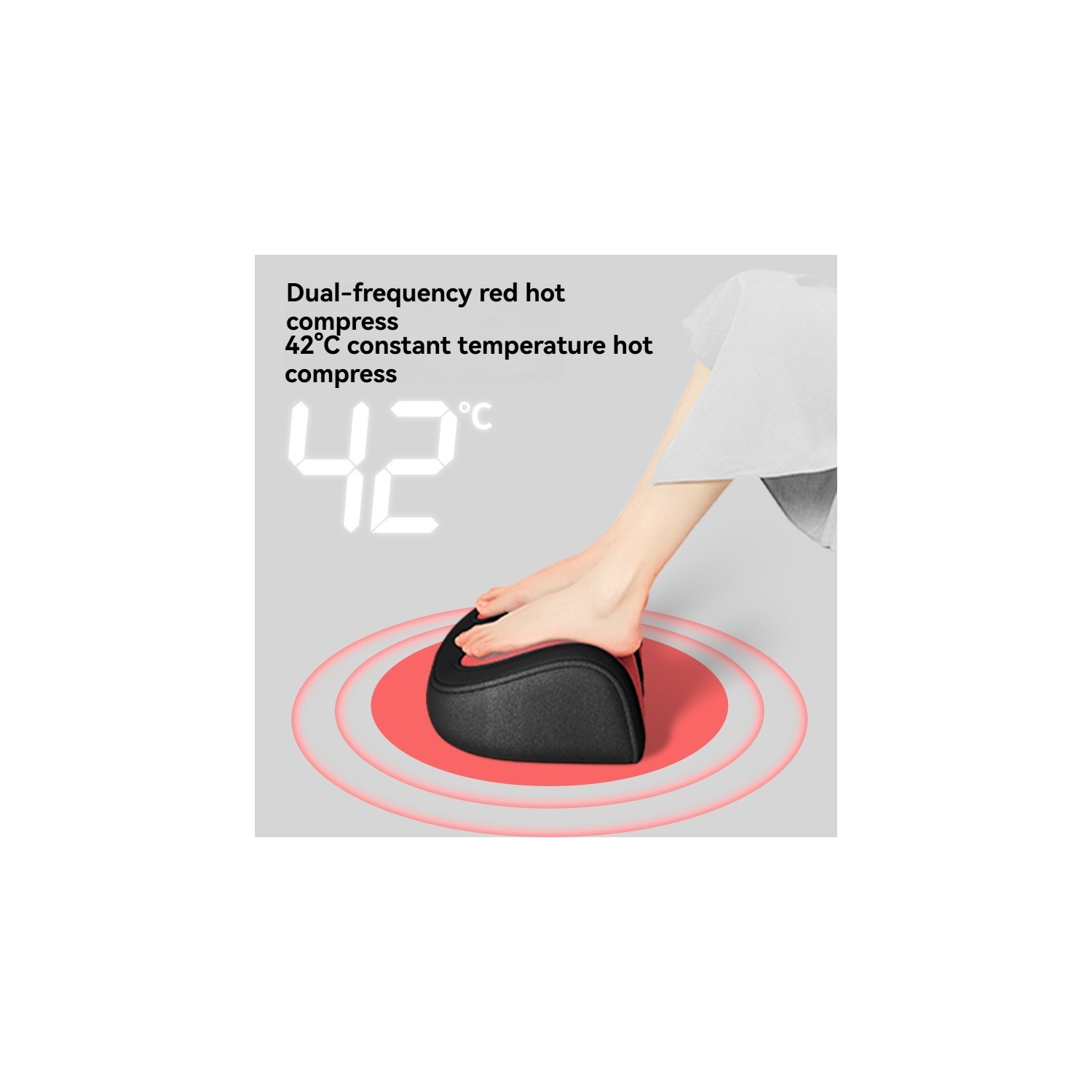 Portable Foot and Leg Massager with Heat - 4D Deep Kneading, Dual Frequency Heat, 3 Speed ​​Levels, PU Leather - for Foot, Calf, Ankle Pain