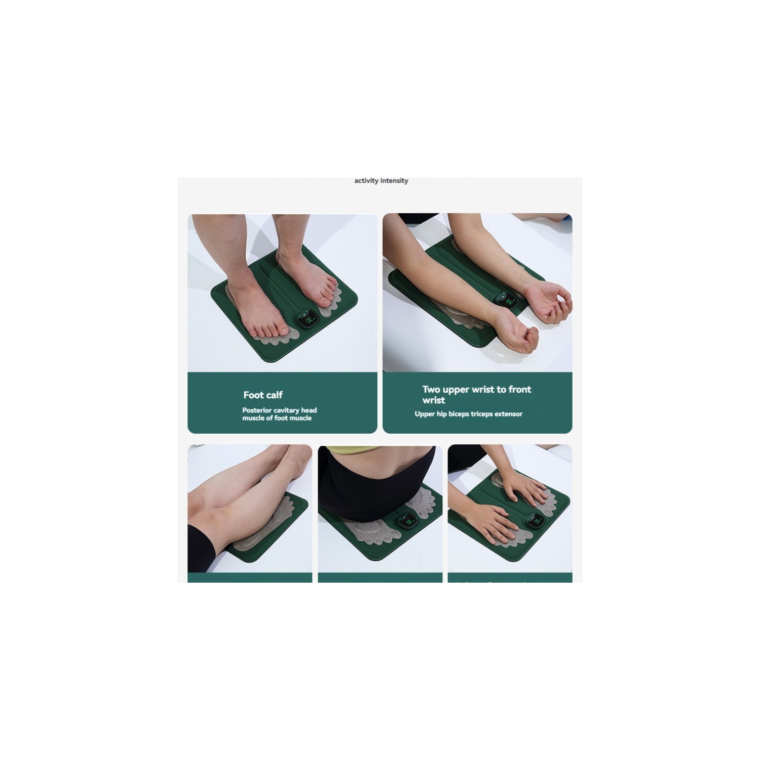 EMS Foot Massager Mat with Remote - Shiatsu Deep Kneading, 10 Modes & 30 Intensity Levels, Rechargeable, Portable for Feet, Legs, Arms - Relieves