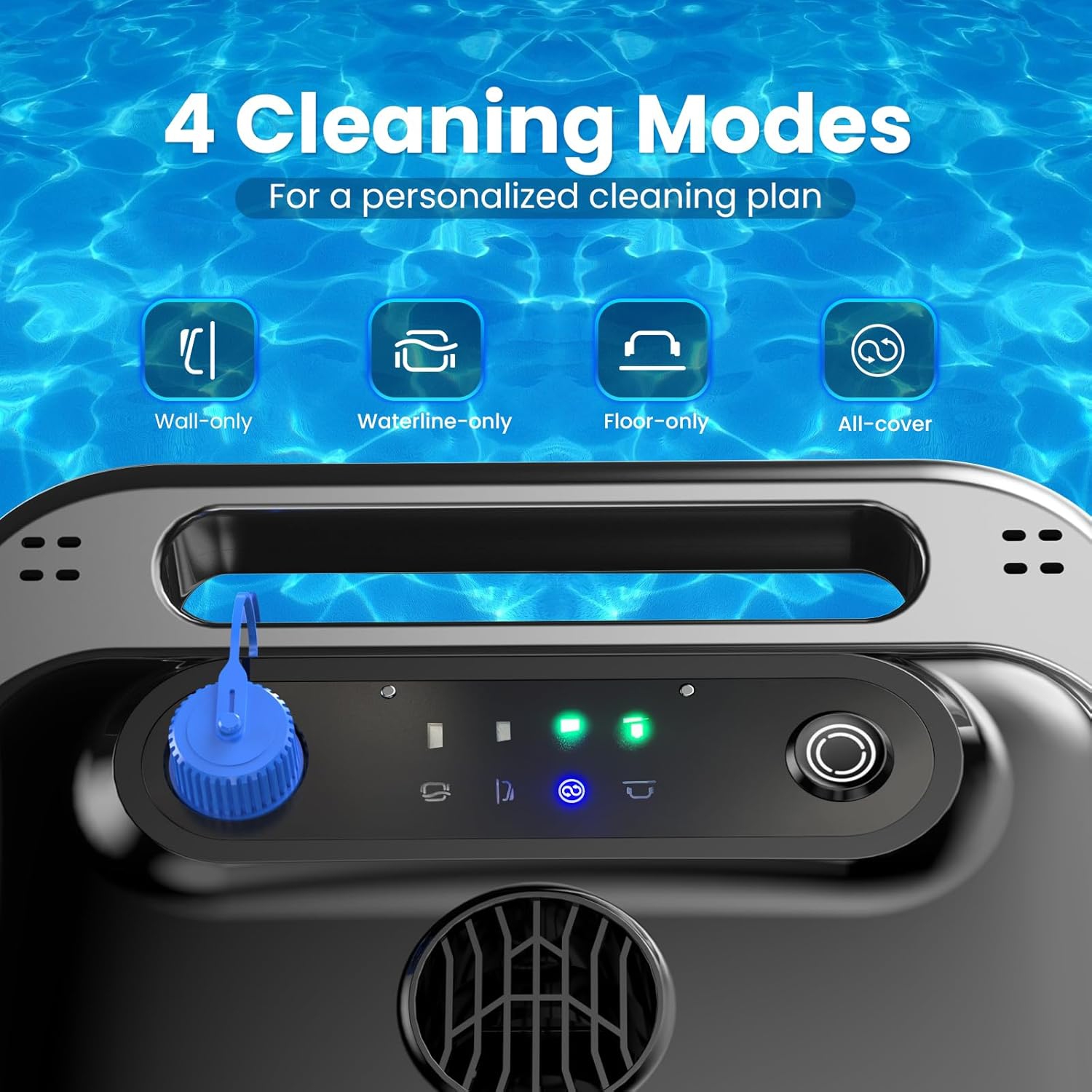 OUCAXIA Y50S Robotic Pool Cleaner, Upgraded Motor, Powerful Wall-Climbing with Scrubber Brushes, Smart Path Navigation, Cordless Pool Vacuum for