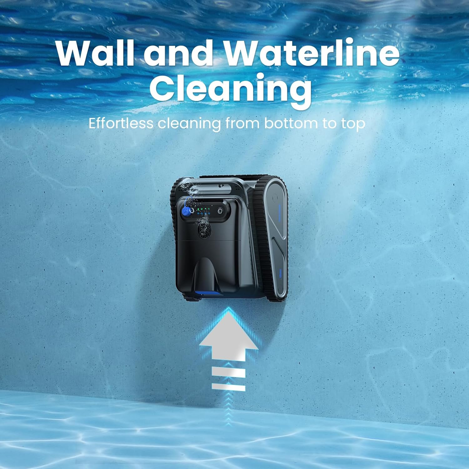 OUCAXIA Y50S Robotic Pool Cleaner, Upgraded Motor, Powerful Wall-Climbing with Scrubber Brushes, Smart Path Navigation, Cordless Pool Vacuum for
