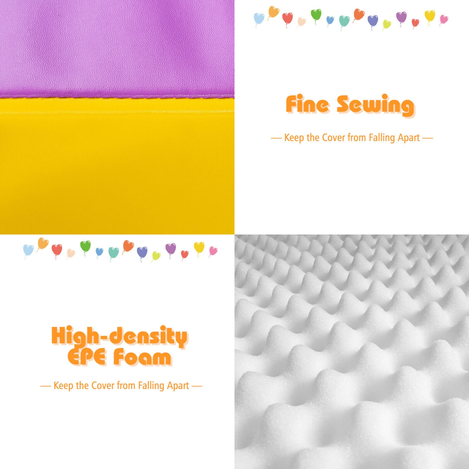 Gymax 4-Piece Toddler Playtime Corner Climber SoftZone Indoor Active Play Set