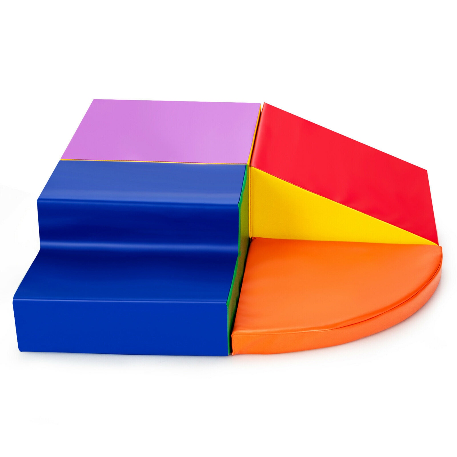 Gymax 4-Piece Toddler Playtime Corner Climber SoftZone Indoor Active Play Set