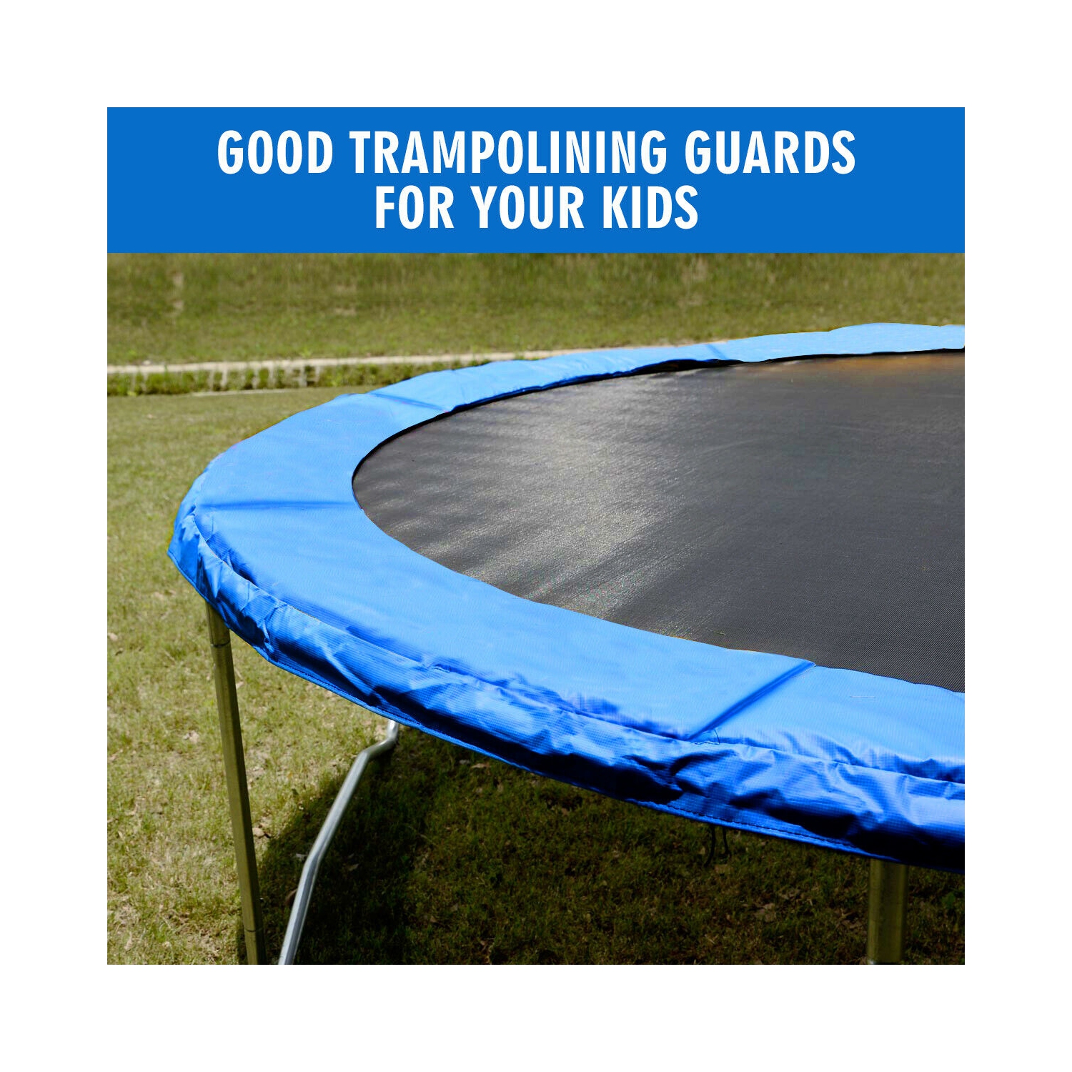 Gymax Blue Safety Pad Spring Round Frame Pad Cover Replacement for 12FT 14FT 15FT Trampoline