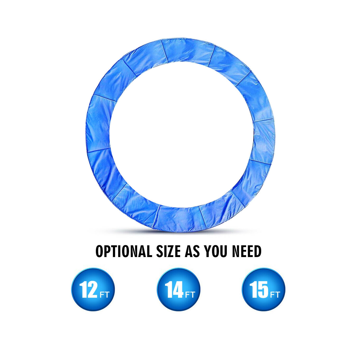 Gymax Blue Safety Pad Spring Round Frame Pad Cover Replacement for 12FT 14FT 15FT Trampoline
