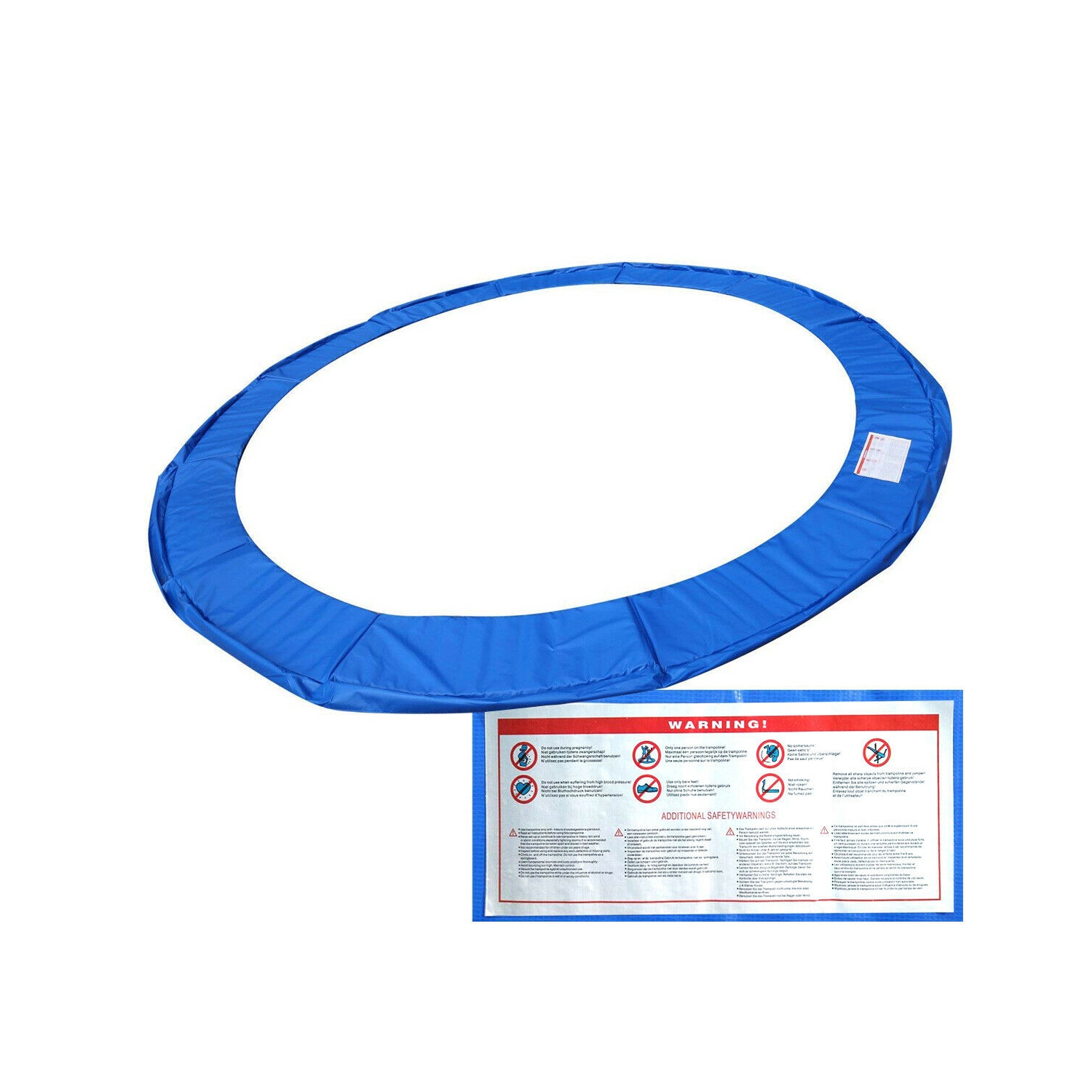 Gymax Blue Safety Pad Spring Round Frame Pad Cover Replacement for 12FT 14FT 15FT Trampoline