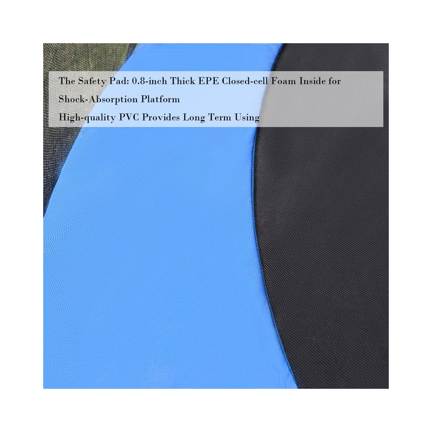 Gymax Blue Safety Pad Spring Round Frame Pad Cover Replacement for 12FT 14FT 15FT Trampoline