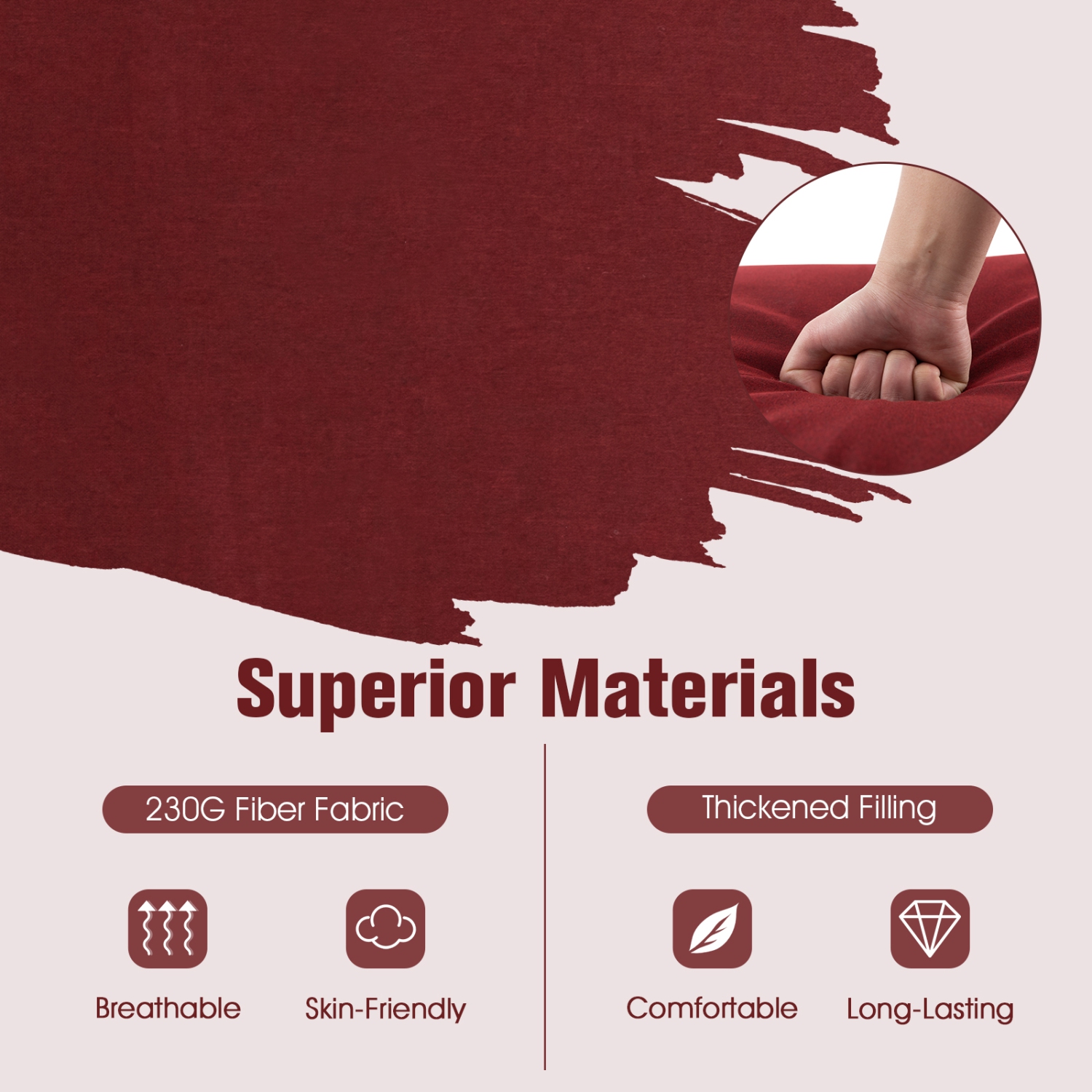 Gymax 2PCS Patio Lounge Chair Recliner Chair w/ 3-Position Adjustable Backrest & Cushion Brown & Red