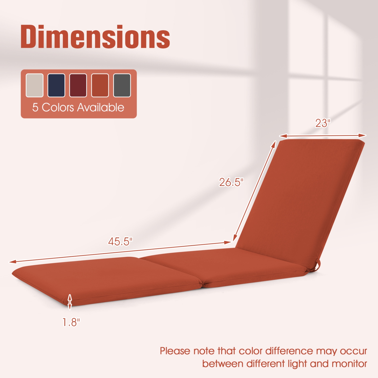 Gymax 2PCS Patio Lounge Chair Recliner Chair w/ 3-Position Adjustable Backrest & Cushion Black & Orange