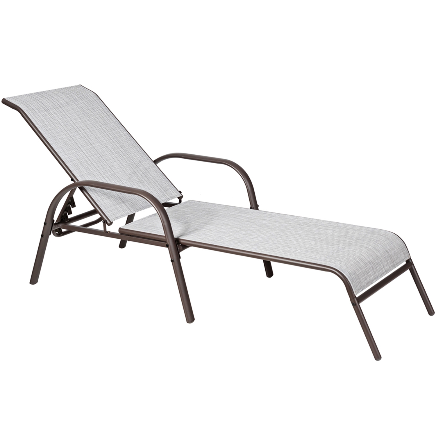 Gymax 2PCS Folding Patio Chaise Lounge Chair Recliner w/ 5-Position Backrest