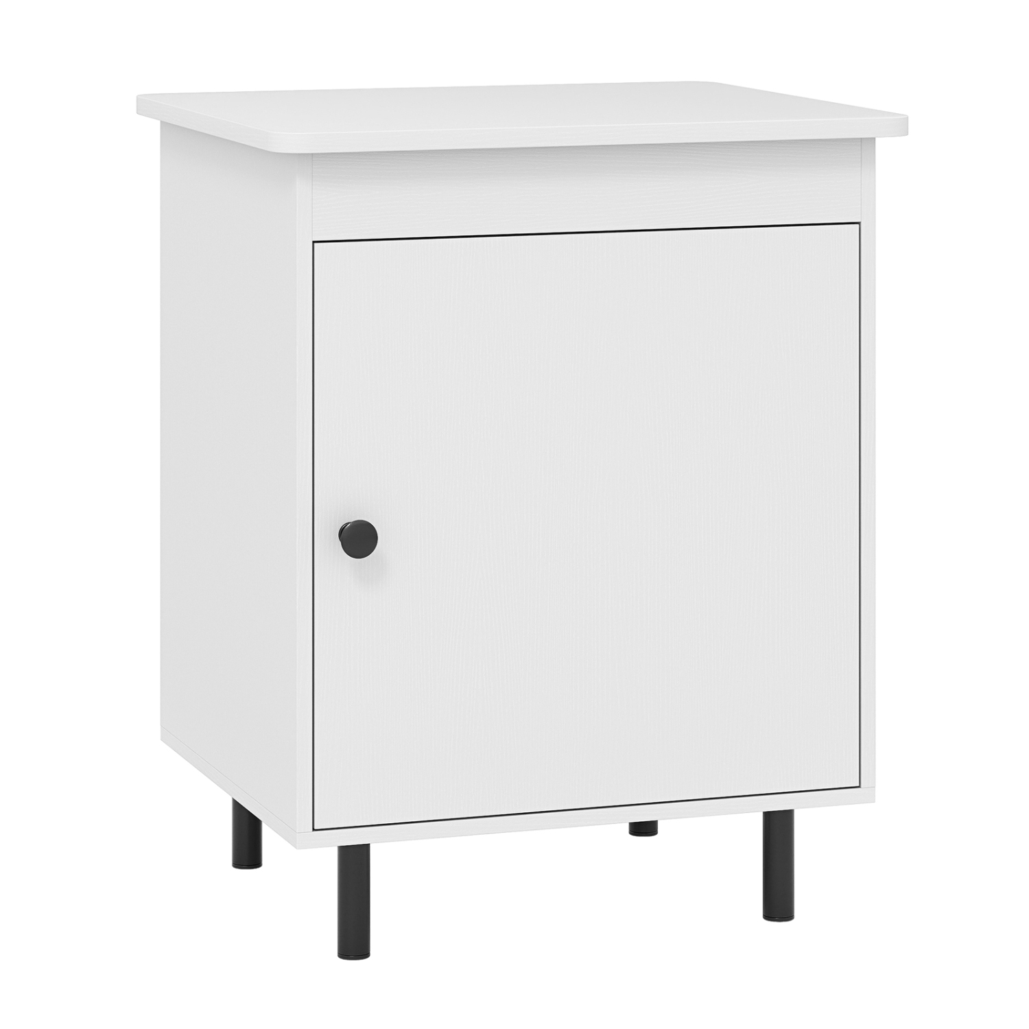 Gymax Nightstand Mid Century Modern End Table w/Door Heavy-Duty Metal Legs for Bedroom