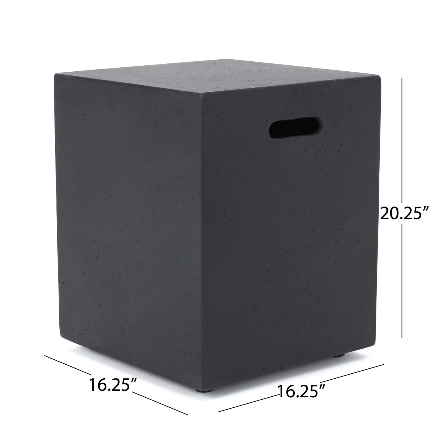 Table d'appoint moderne en béton avec porte-réservoir