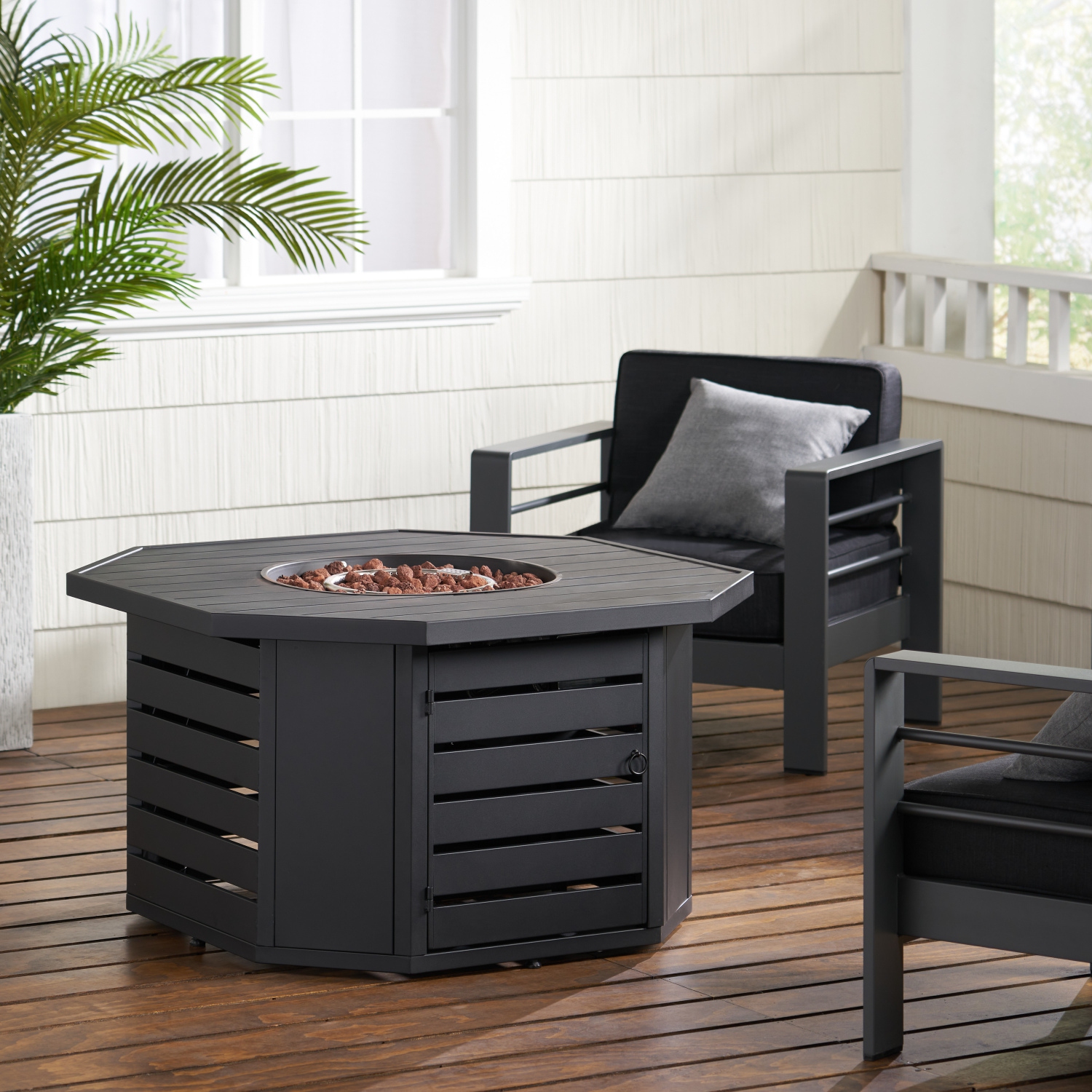 Octagonal Iron Fire Pit with Tank Space - 45"