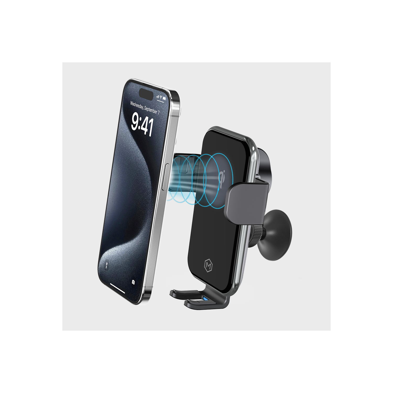 Auto Grip Fast Wireless Car Charger Dash Mount - Qi-Certified