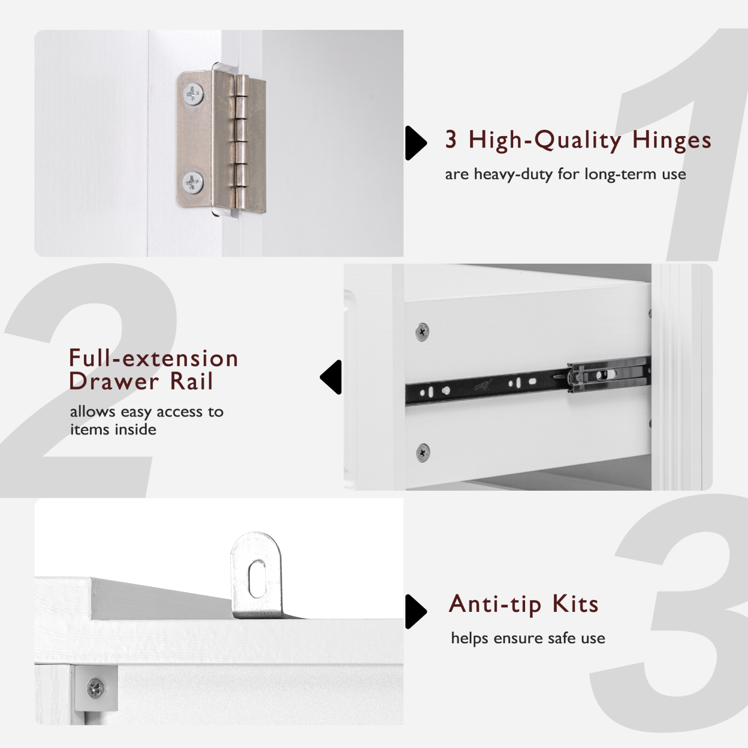 Farmhouse Pantry Cabinet - 71" Freestanding Cupboard w/ Drawers & Shelves, White