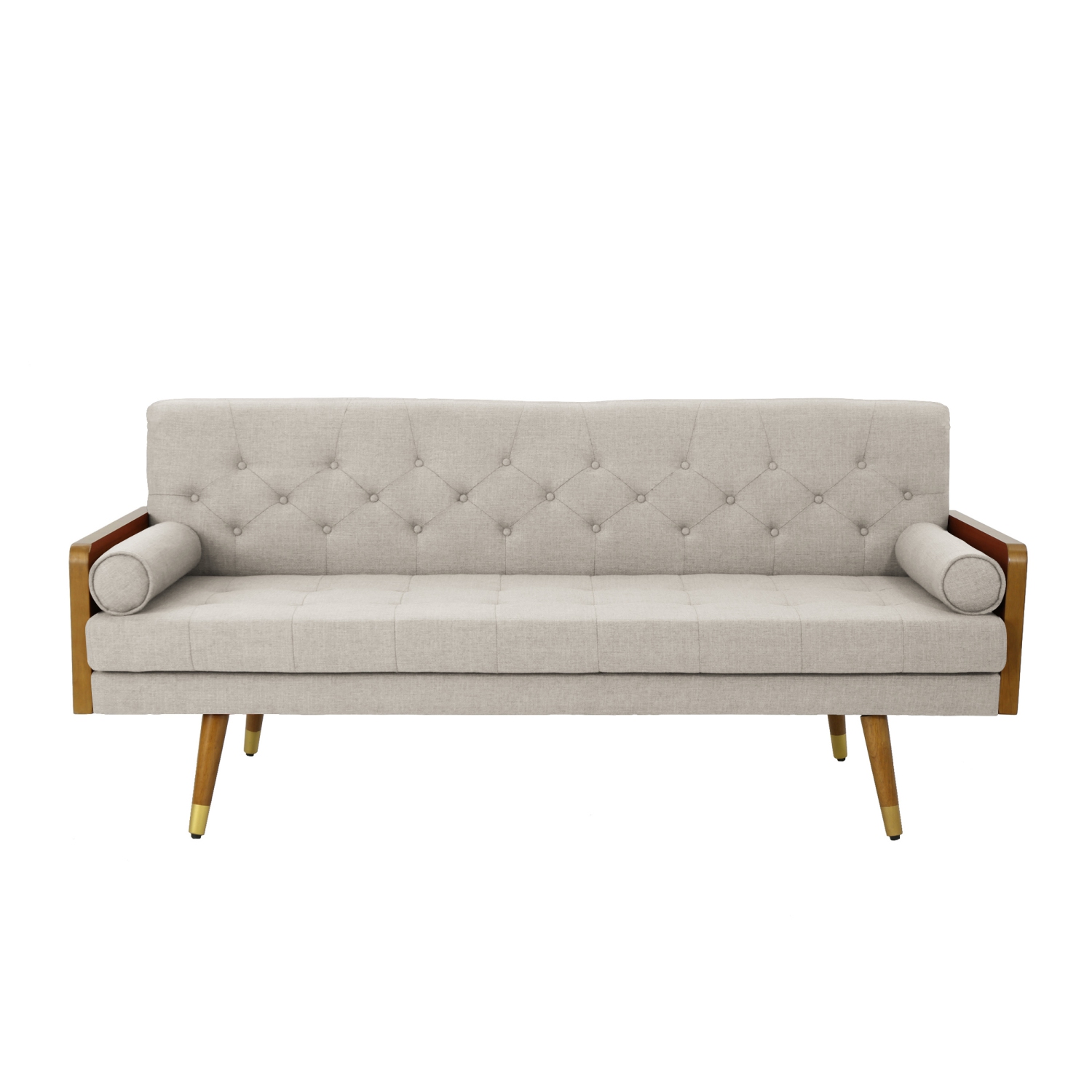 Sofa moderne en tissu capitonné Aidan Mid-Century