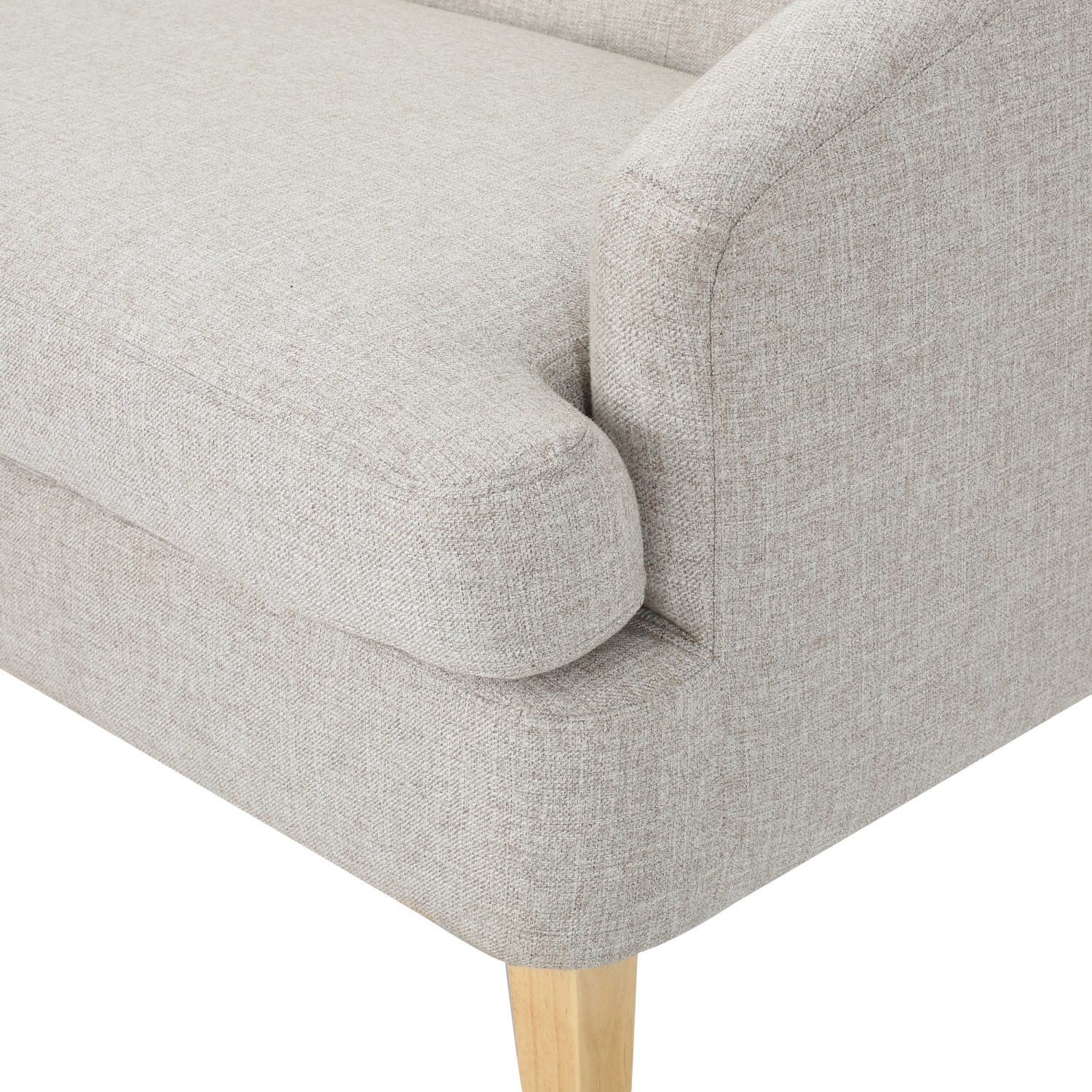 Causeuse moderne de milieu de siècle avec pattes en bois et assemblage facile