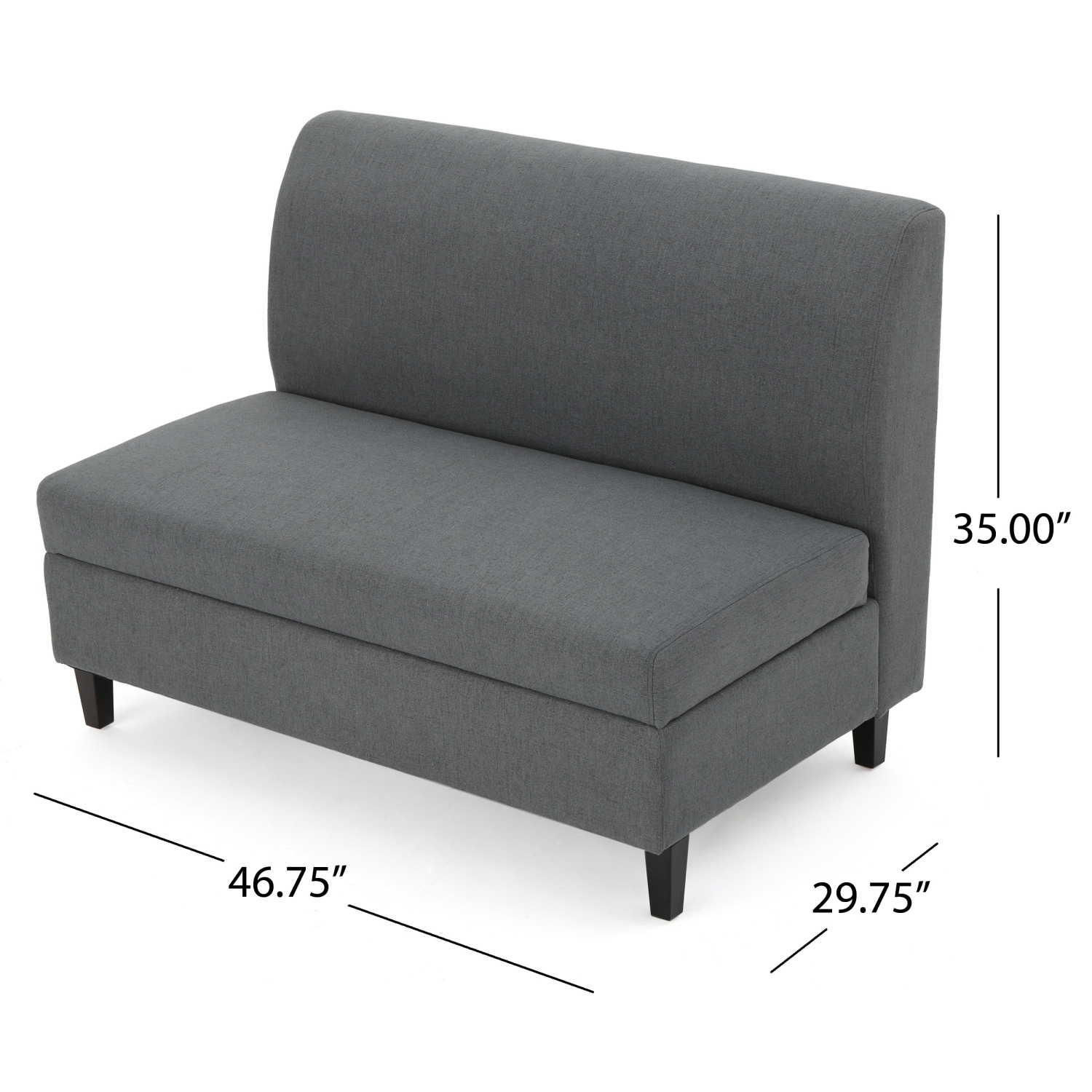 Causeuse moderne avec rangement et pattes en bois