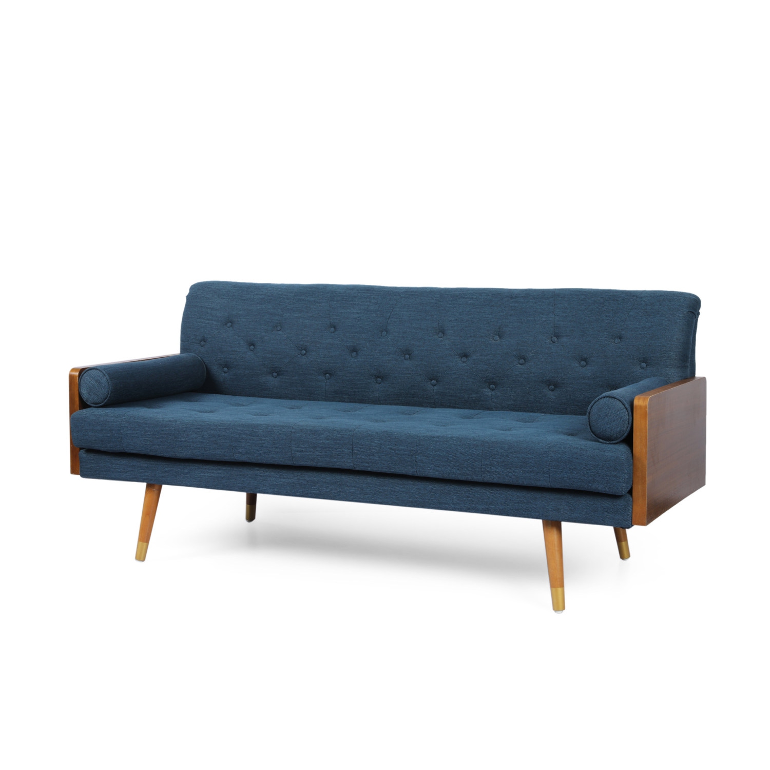 Sofa moderne en tissu capitonné Aidan Mid-Century