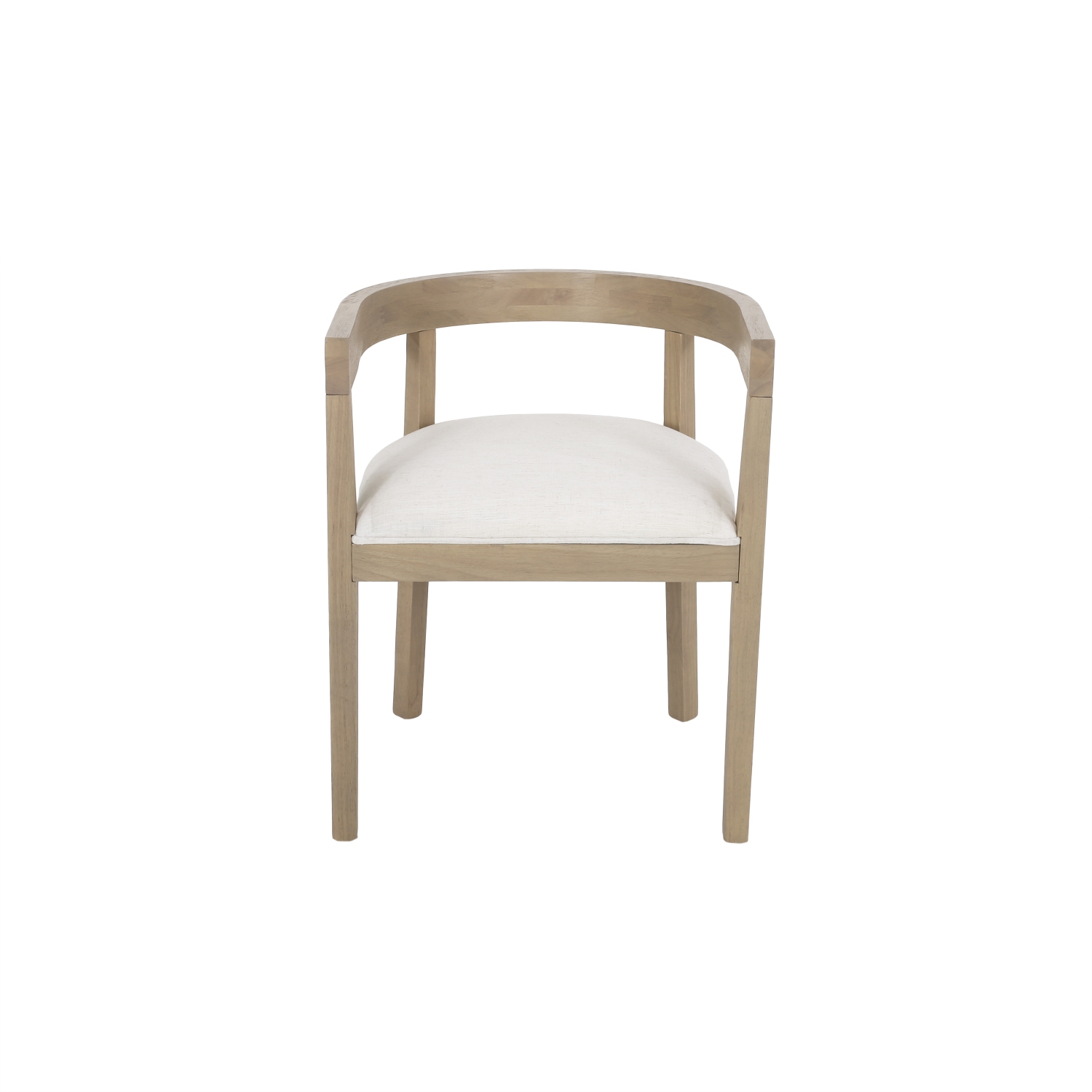 Set of 2 Modern Dining Chairs - Upholstered, Rubberwood Frame