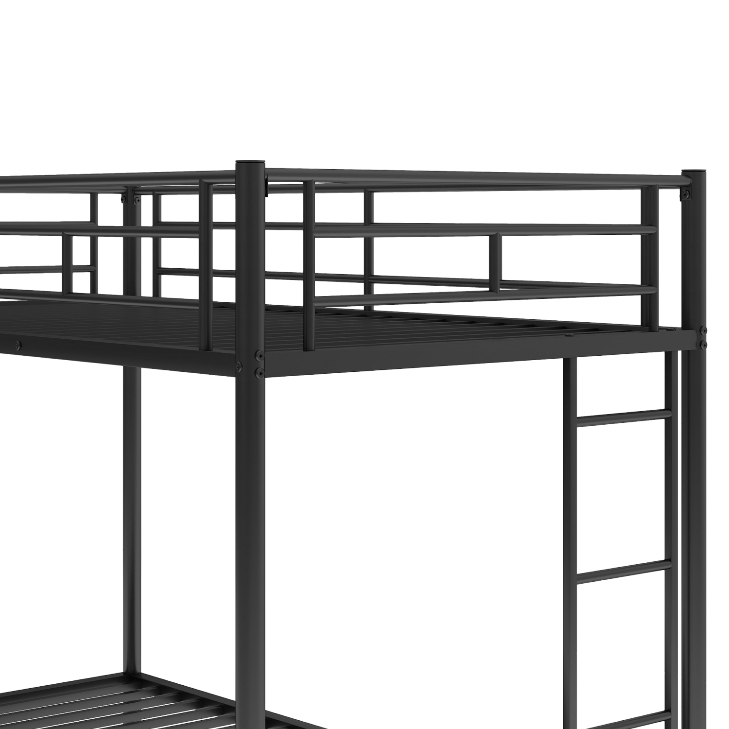 Twin over Twin Bunk Bed with Trundle, Black