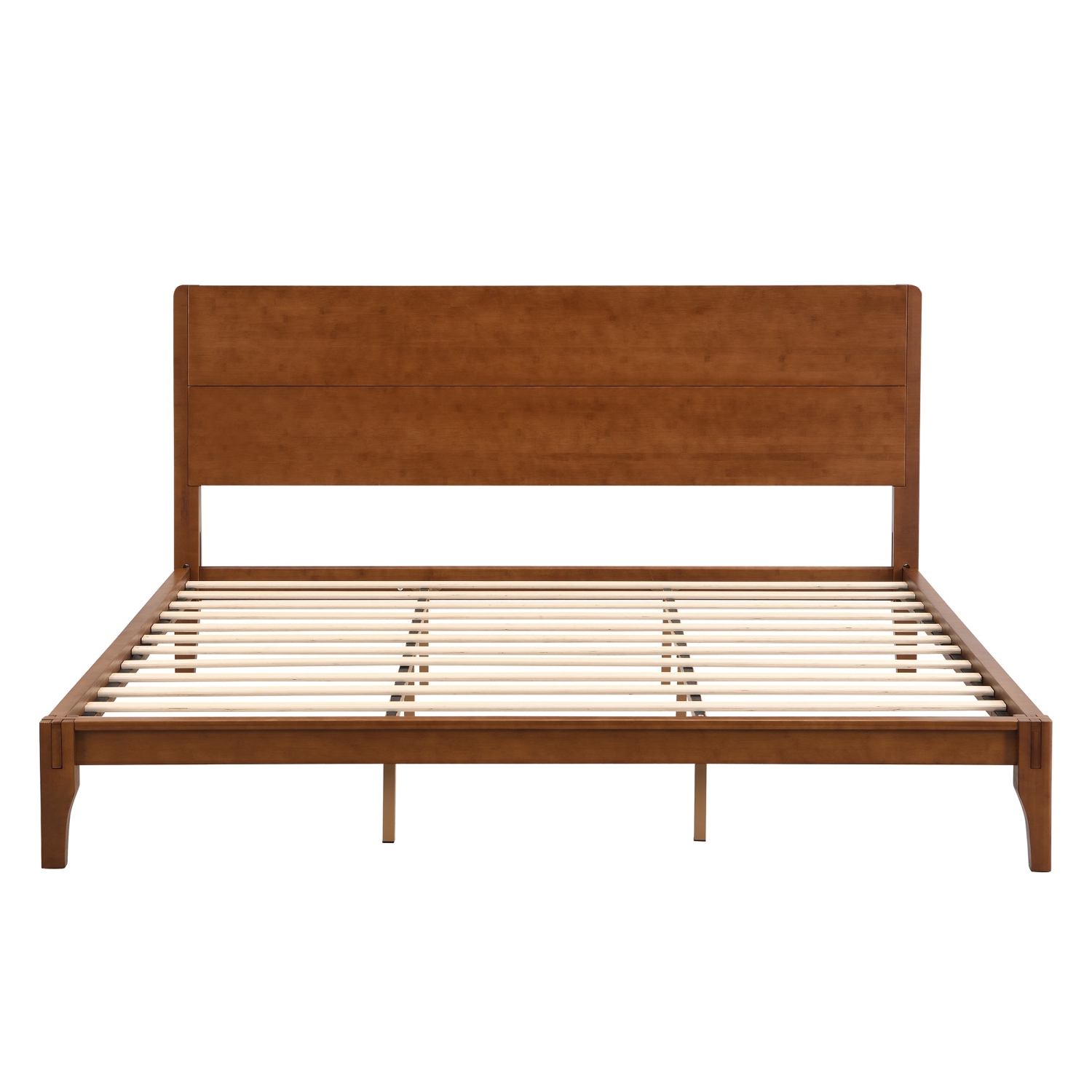 Bamboo Platform Bed - King, Mid-Century Modern, Wood Slat, Easy Assembly