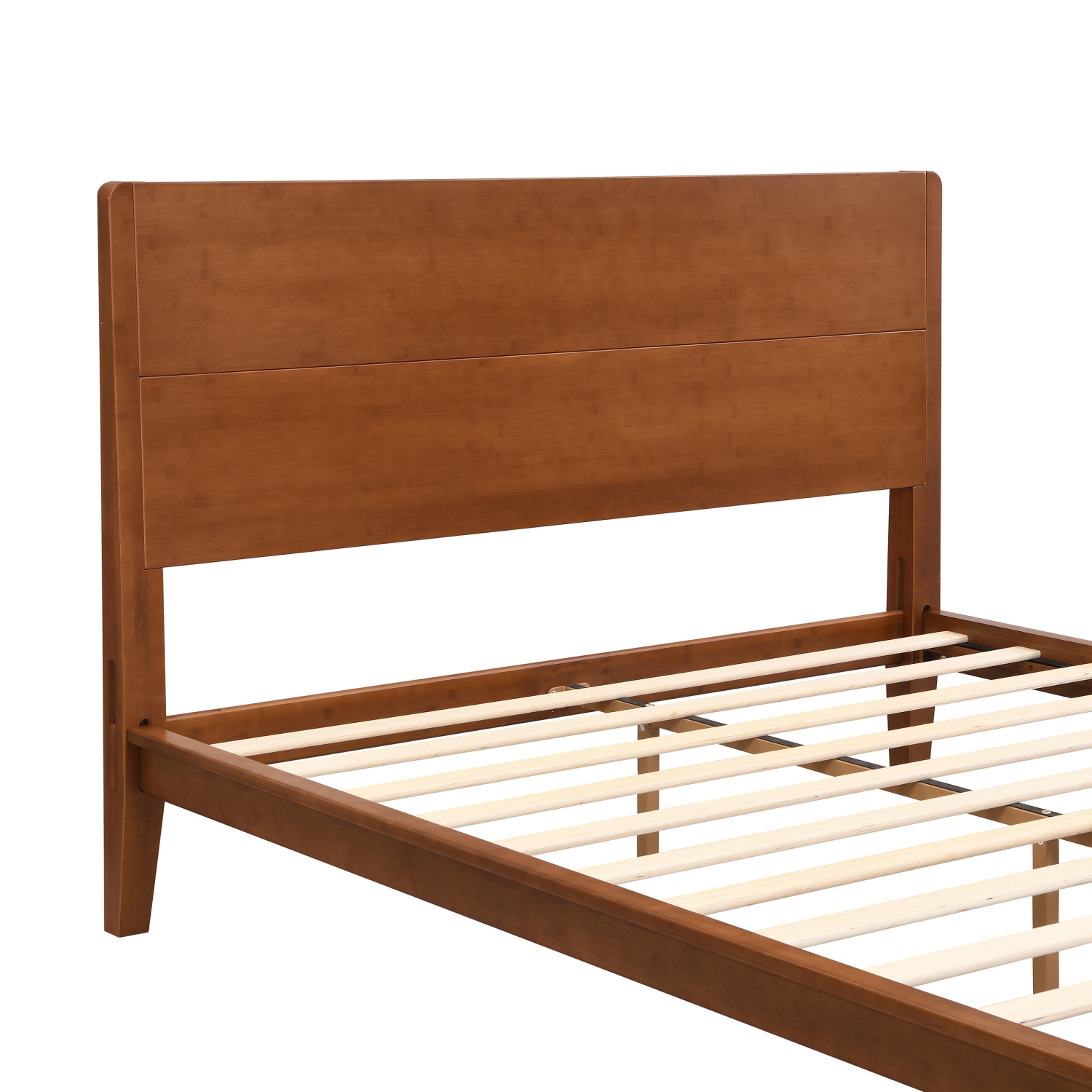 Bamboo Platform Bed - King, Mid-Century Modern, Wood Slat, Easy Assembly