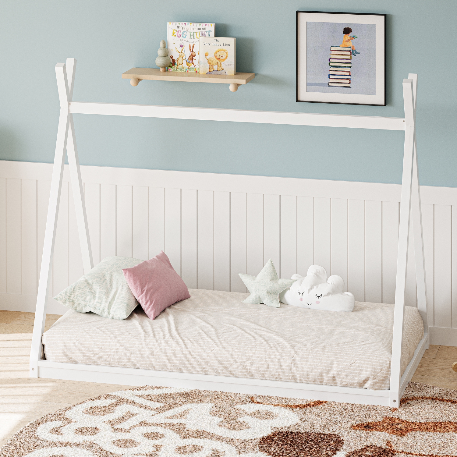 White House-Shaped Twin Tent Bed Frame