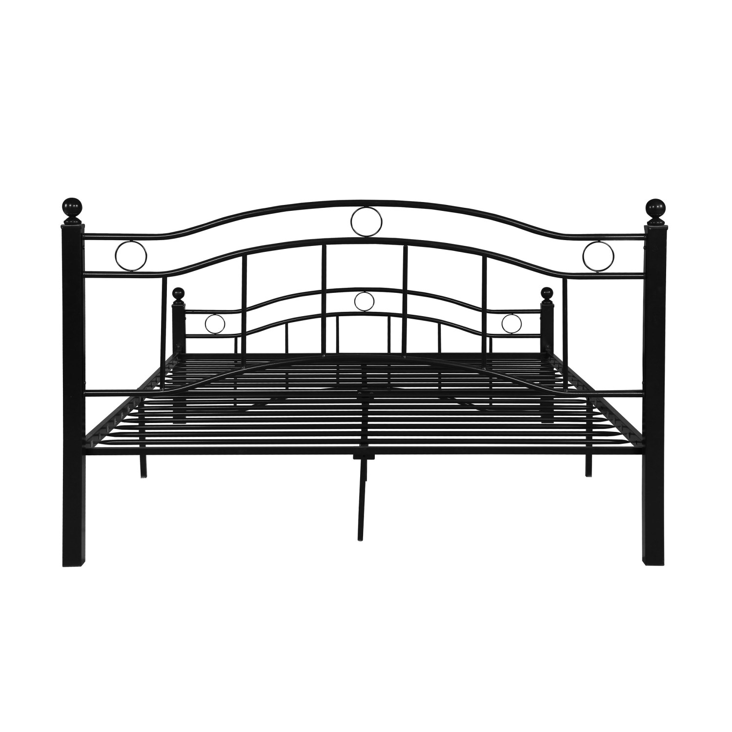 King Size Metal Bed Frame - Storage, No Box Spring, Black