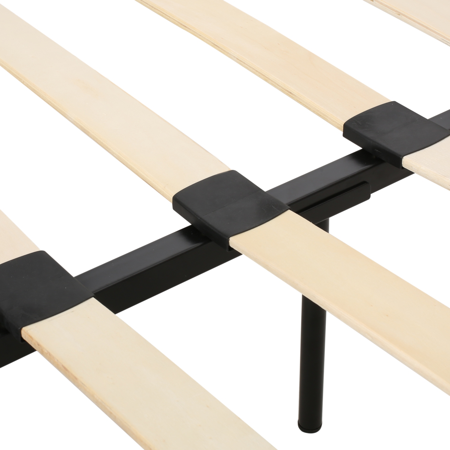 King Upholstered Platform Bed Frame - Tufted, Easy Assembly, Black