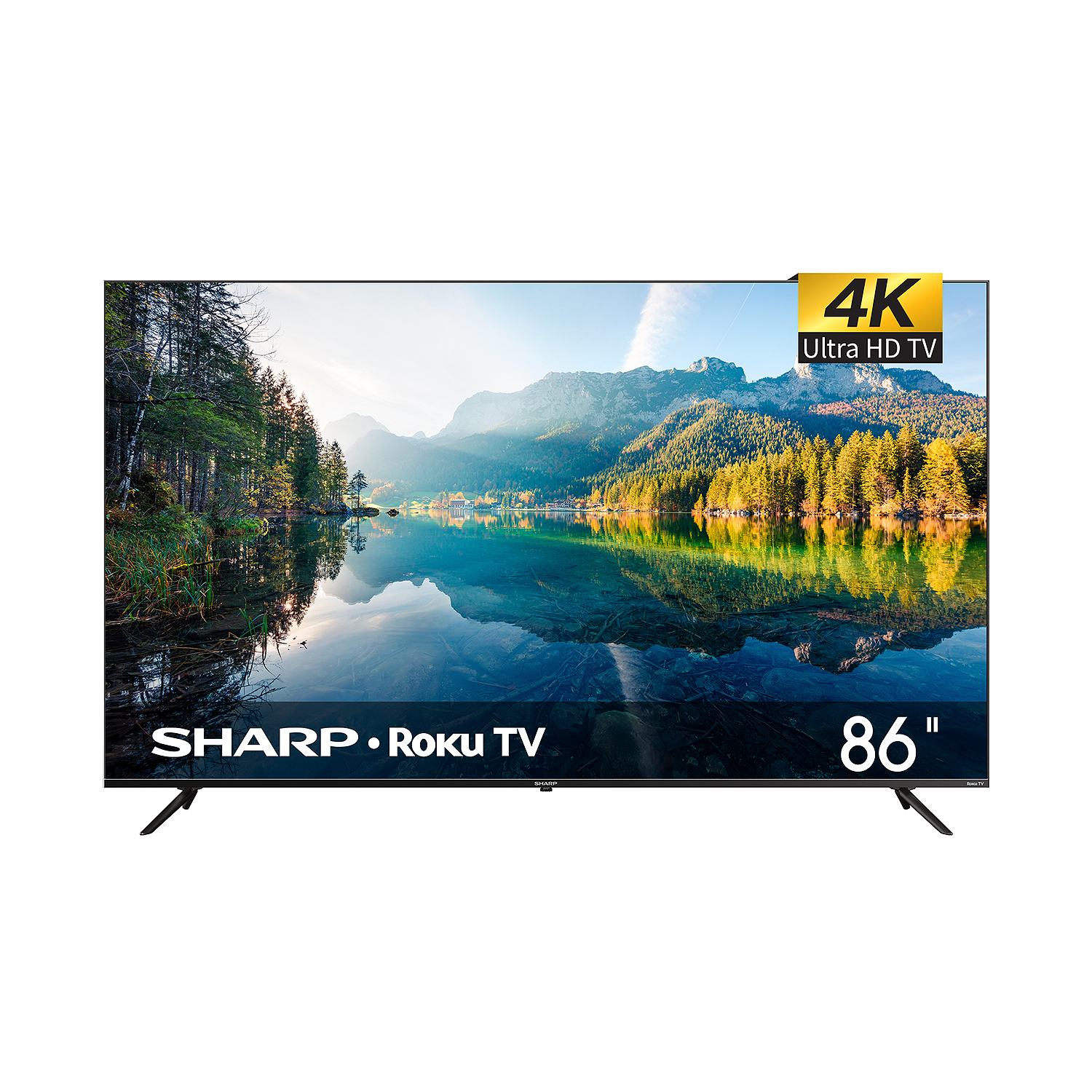 Open Box-Sharp 4T-C86EL8UR 86" 4K Ultra HD LED Roku TV