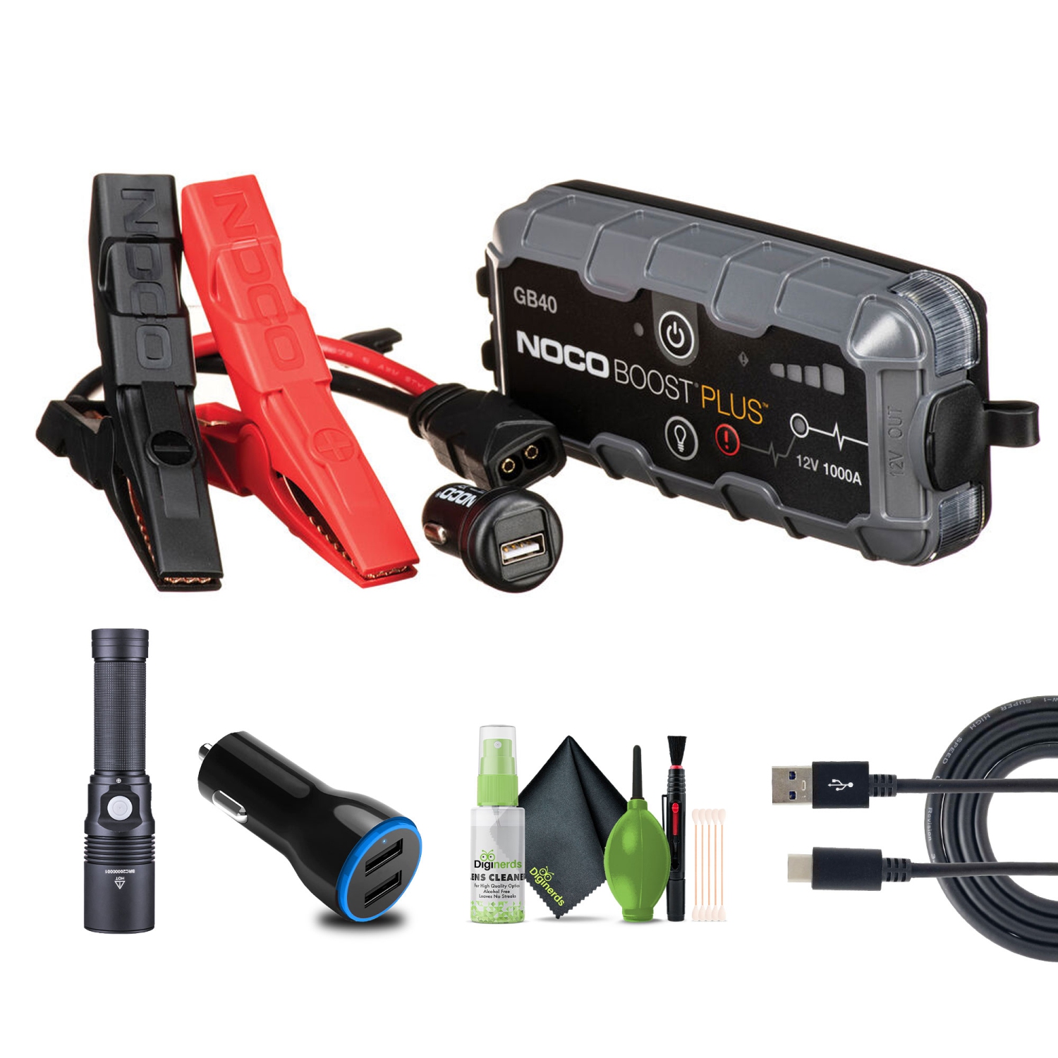 NOCO Boost Plus GB40 1000A UltraSafe Car Battery Jump Starter, 12V Battery Pack, Battery Booster, Jump Box, Portable Charger and Jumper Cables for