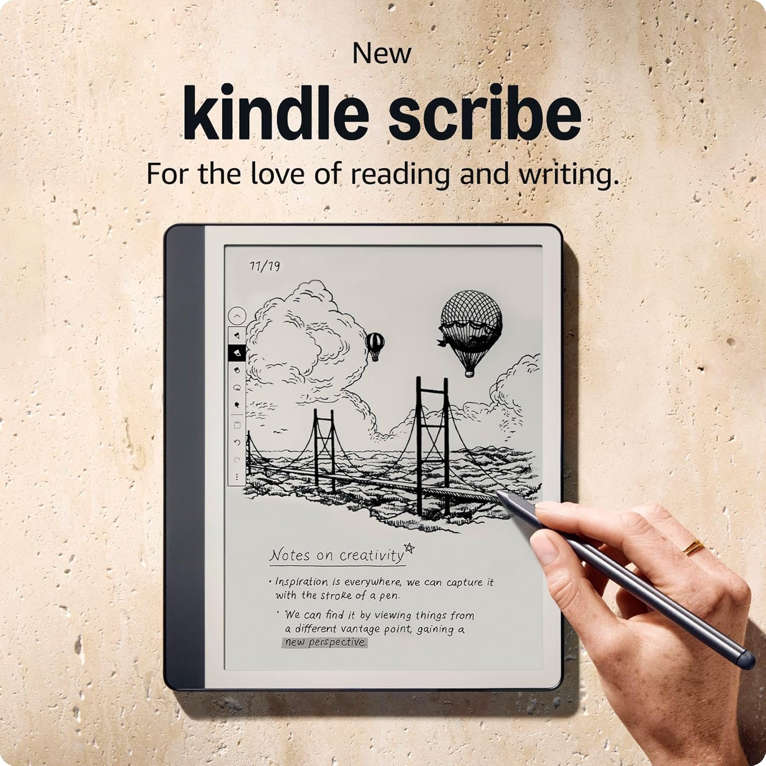 Kindle Scribe - Redesigned display with uniform borders. Now write directly on books and documents. With built-in notebook summarization. Includes