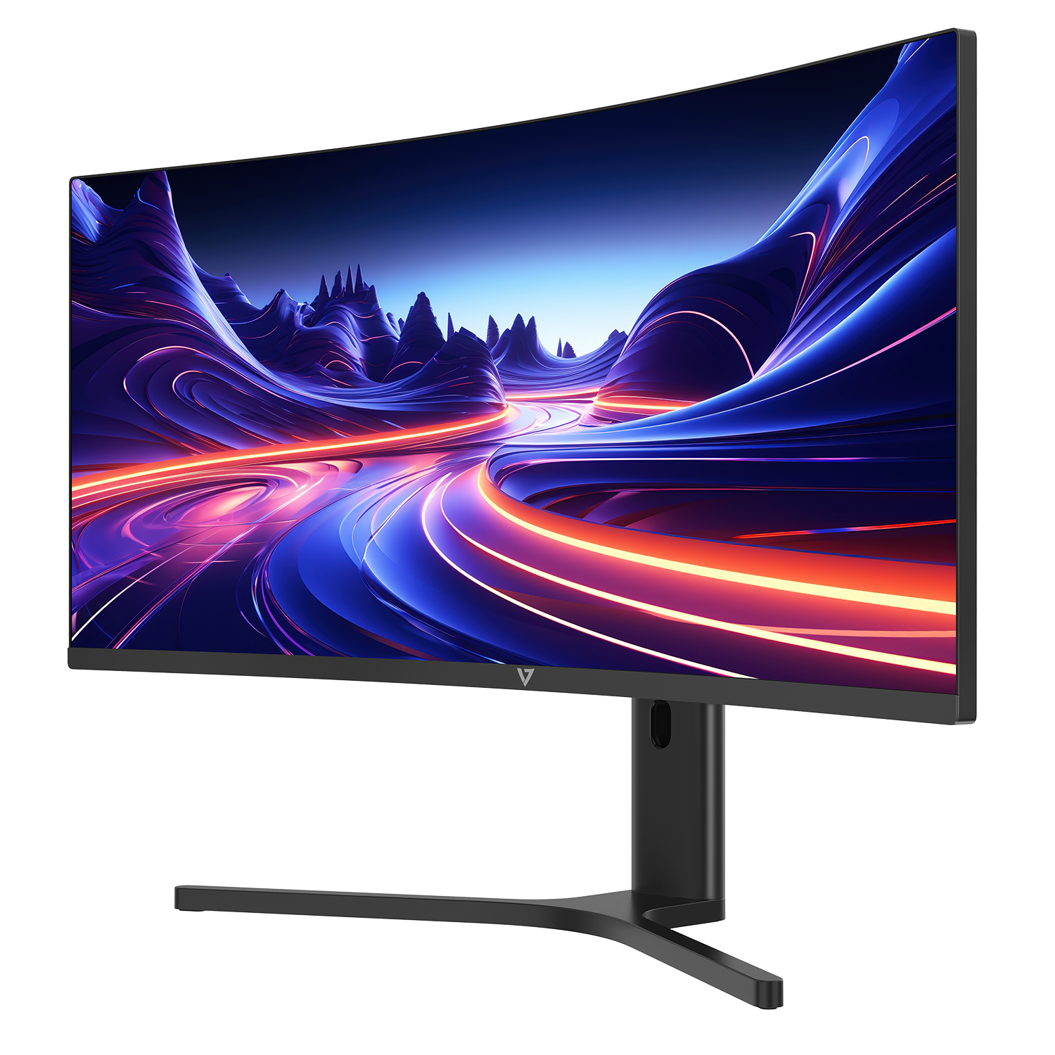 V7 – Moniteur incurvé visible de 34&nbsp;po – WQHD – 3440 x 1440 – Hauteur réglable