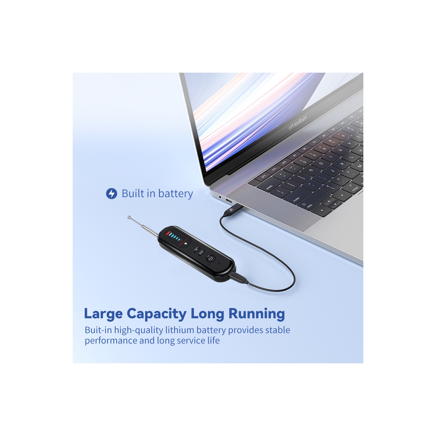 Camera detector GPS wireless signal hotel anti-sneak infrared detector fast and accurate detection - black