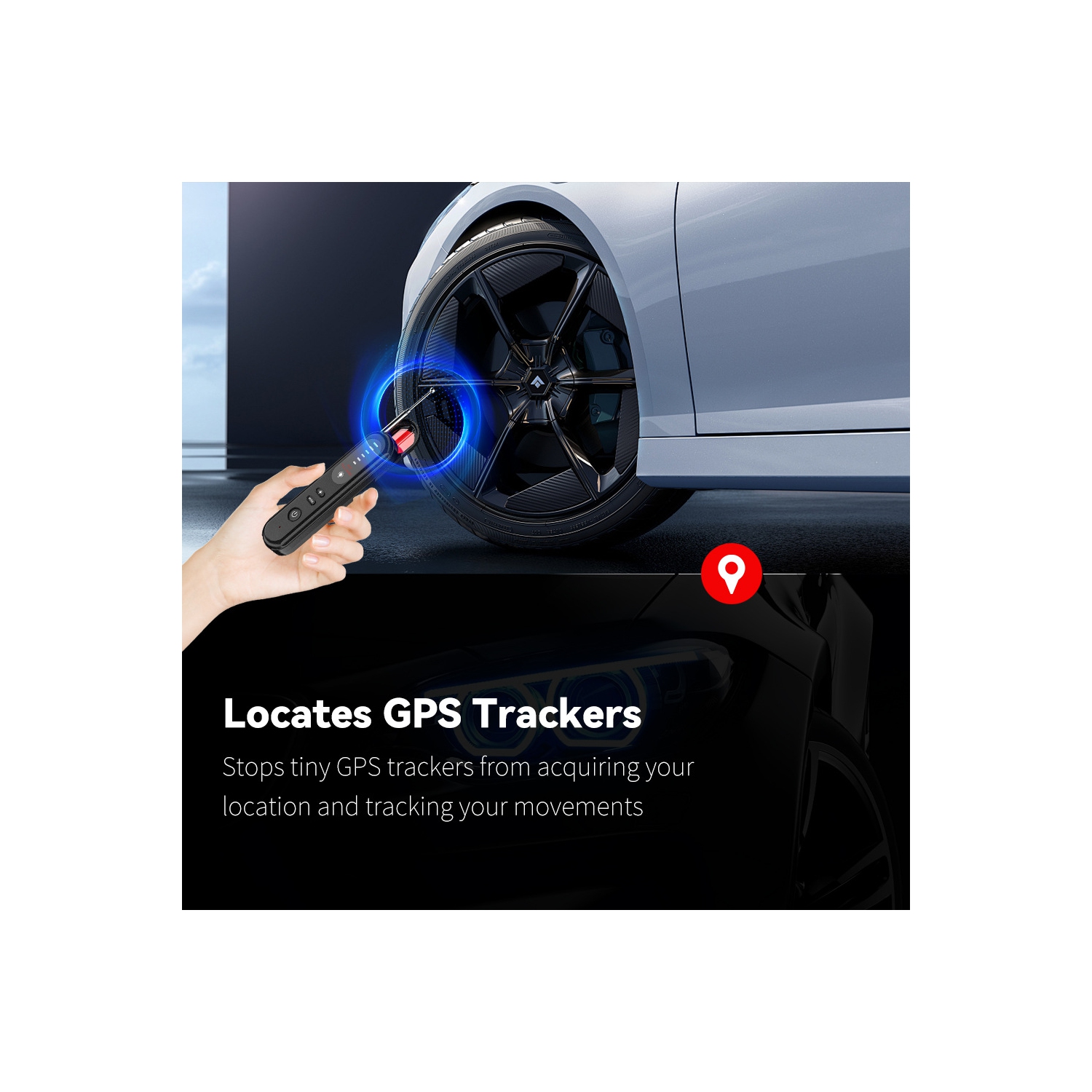 Camera detector GPS wireless signal hotel anti-sneak infrared detector fast and accurate detection - black